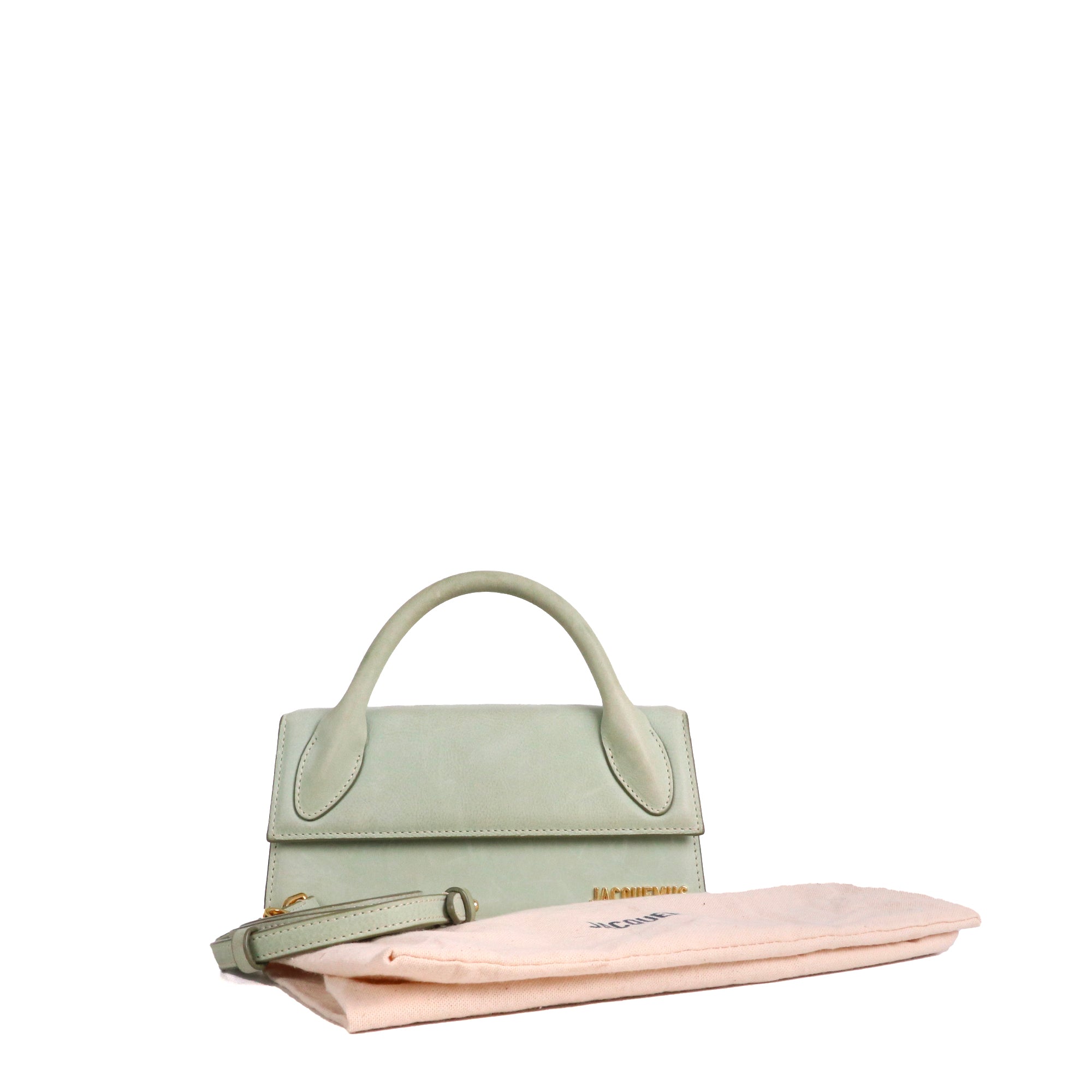 JACQUEMUS - Jacquemus Chiquito long shoulder bag in light green nubuck