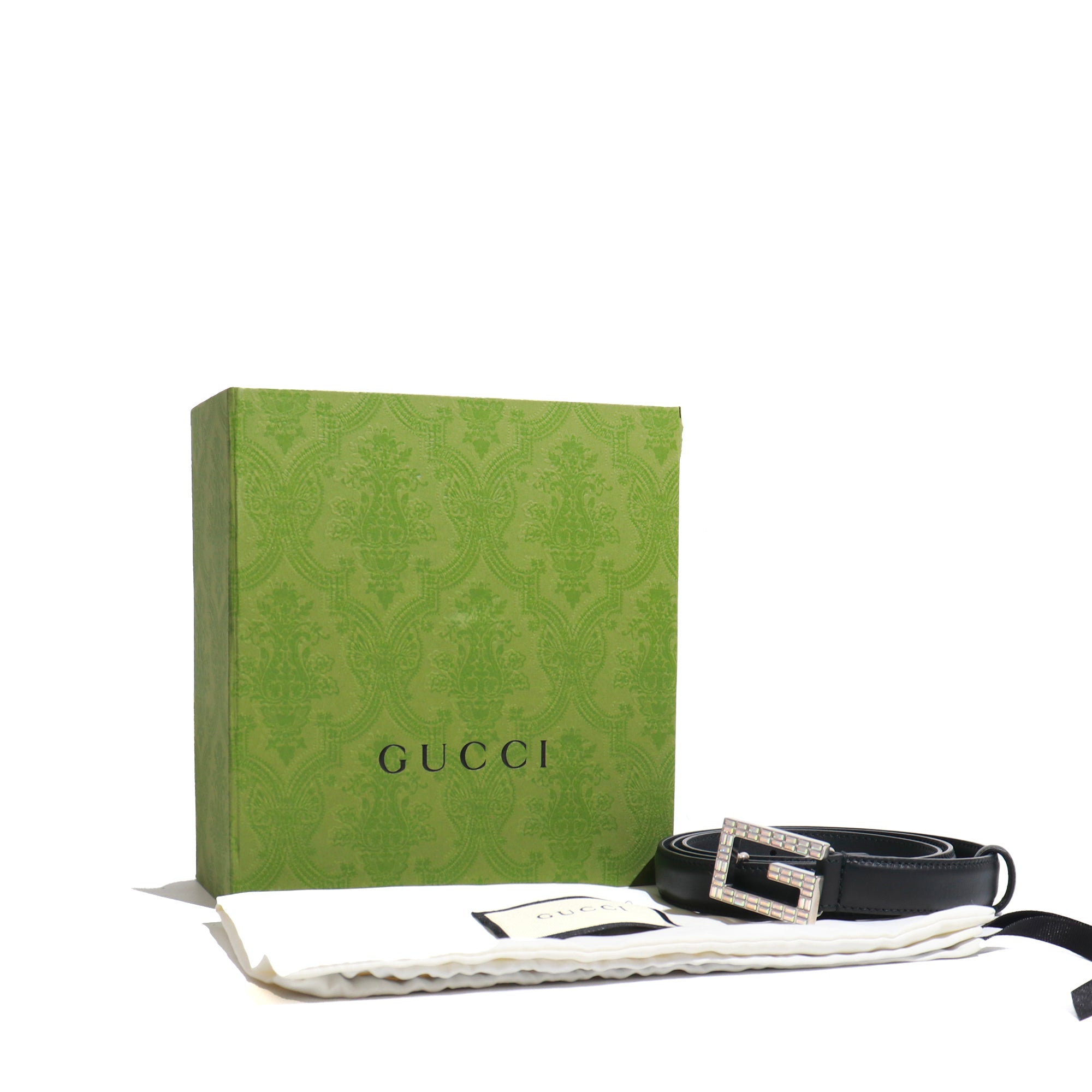 GUCCI - Ceinture en cuir lisse noir (T95)