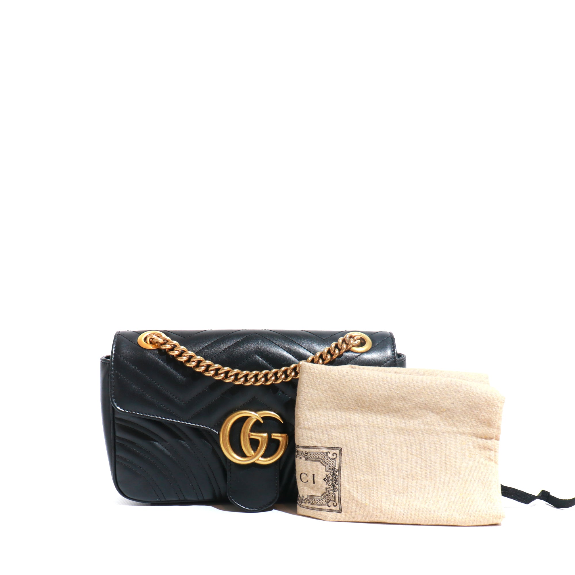 GUCCI - Sac à épaule GG Marmont Petite Taille en cuir noir