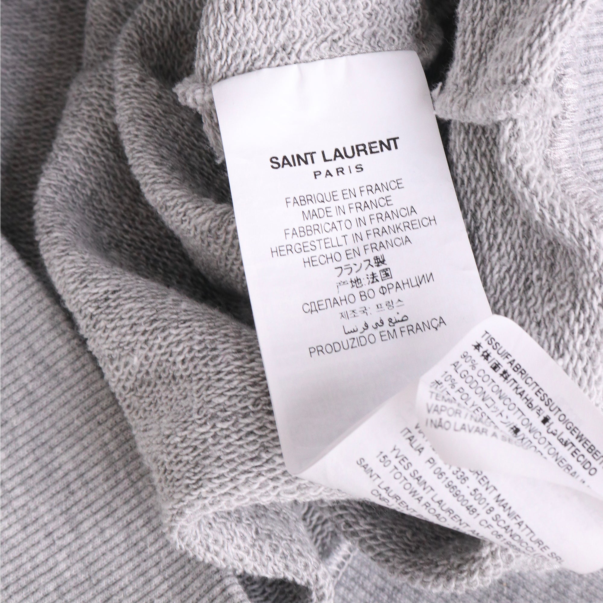 SAINT LAURENT - Sweat à capuche Rive Gauche Saint Laurent gris (M)