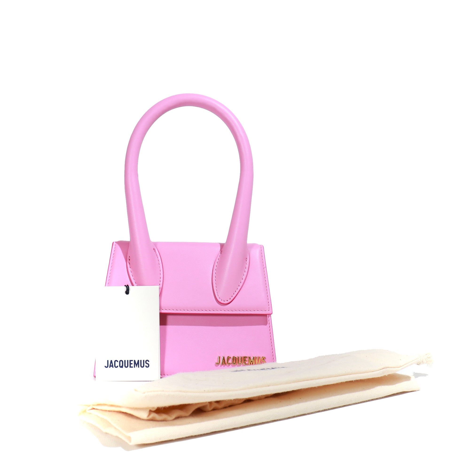 JACQUEMUS - Medium Chiquito shoulder bag in pastel pink leather