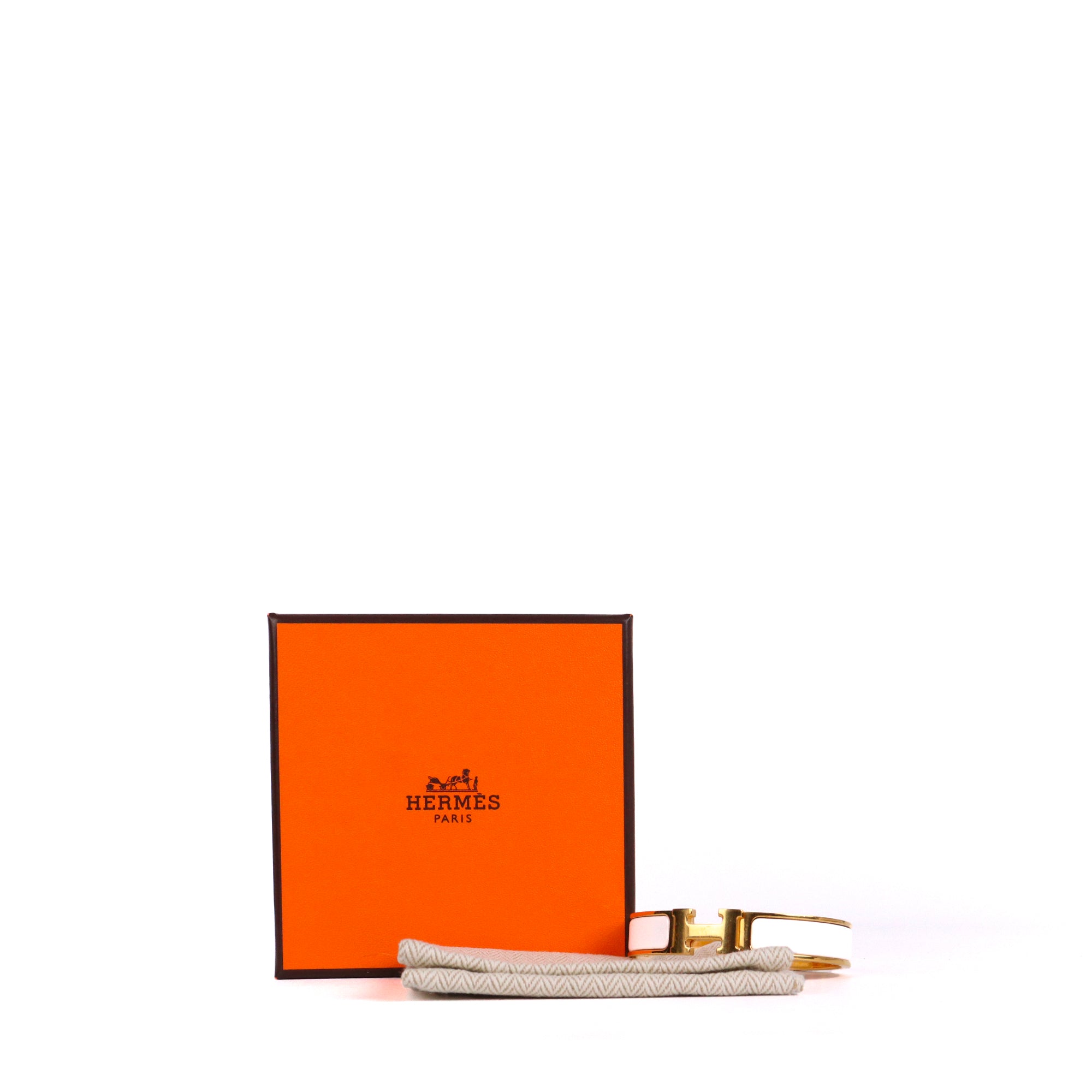 HERMÈS - Clic Clac H bracelet in orange enamel (T0)