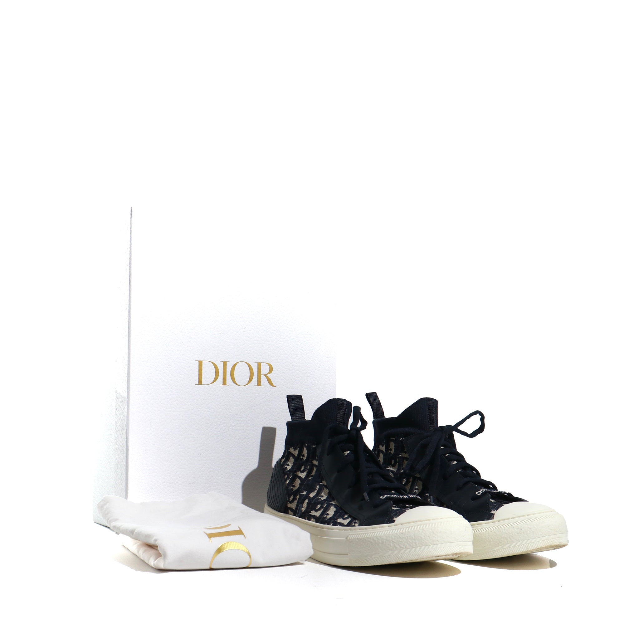 DIOR - Sneakers montantes Walk'N'Dior en toile Dior oblique (T40)