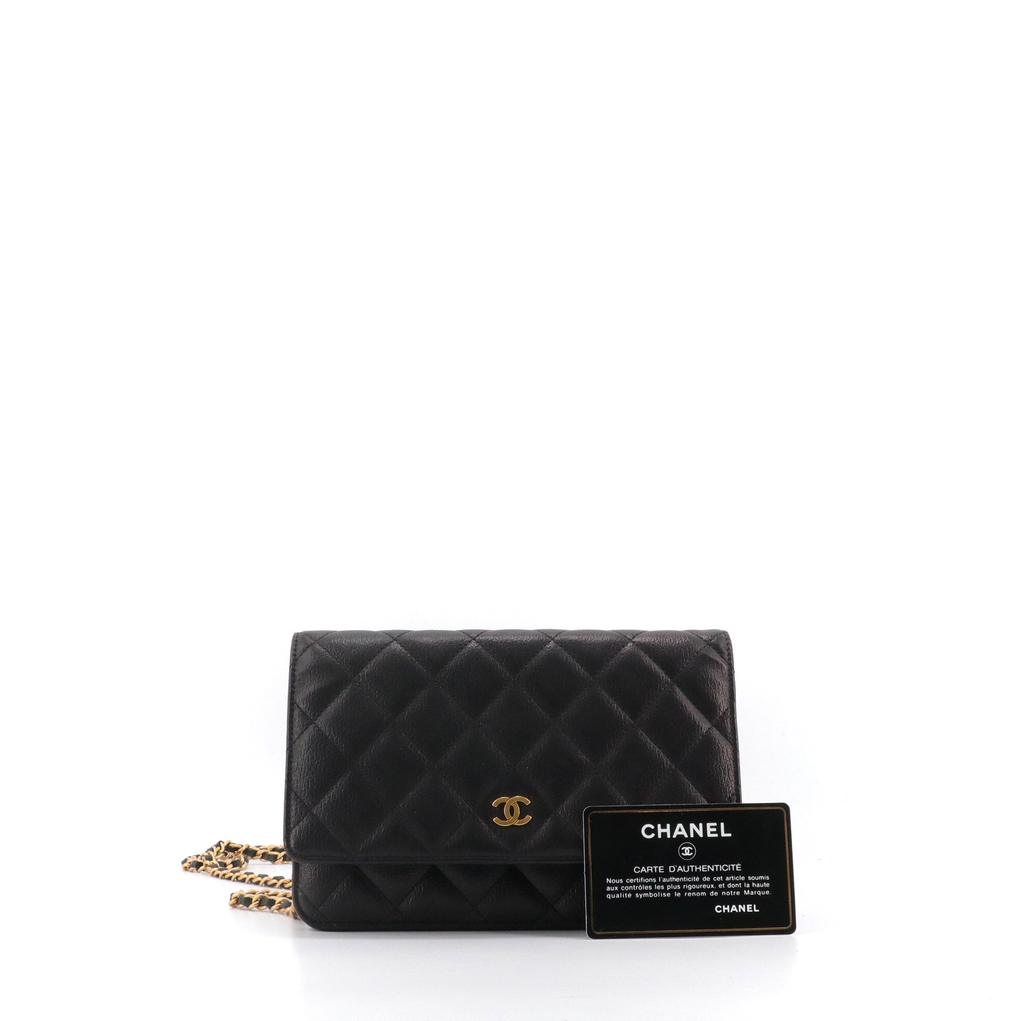 CHANEL - Sac Wallet On Chain Timeless Chanel en cuir grainé noir édition limitée