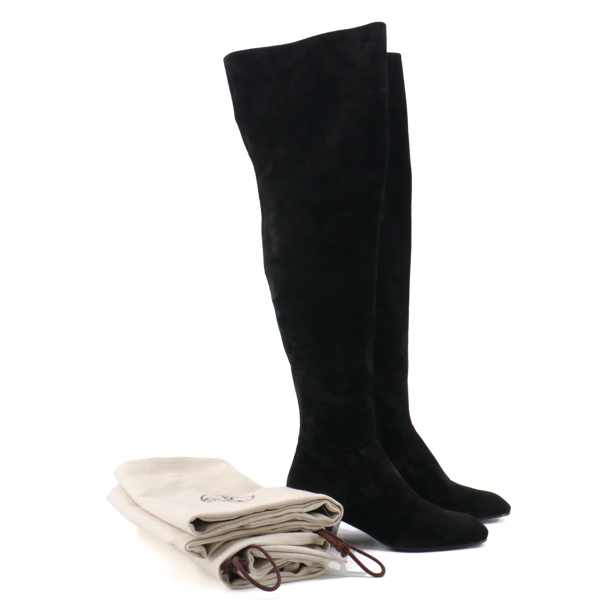 HERMES - Hermès Vesper boots in black suede (size 37)