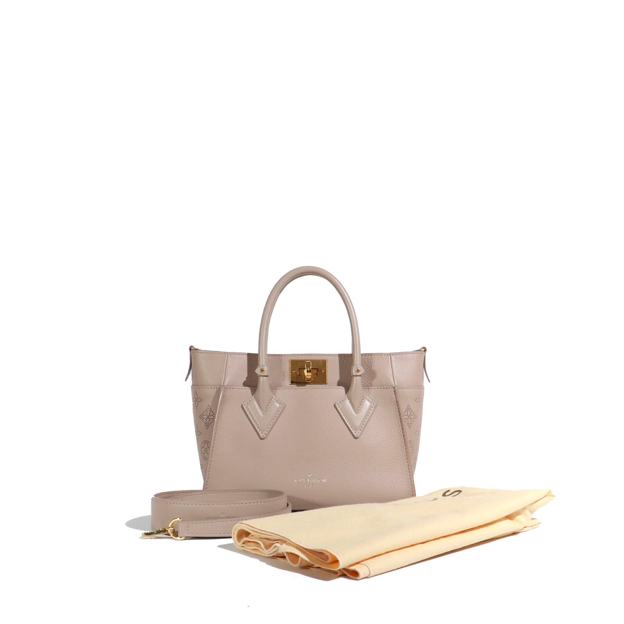 LOUIS VUITTON - My Side PM shoulder bag in taupe grained leather