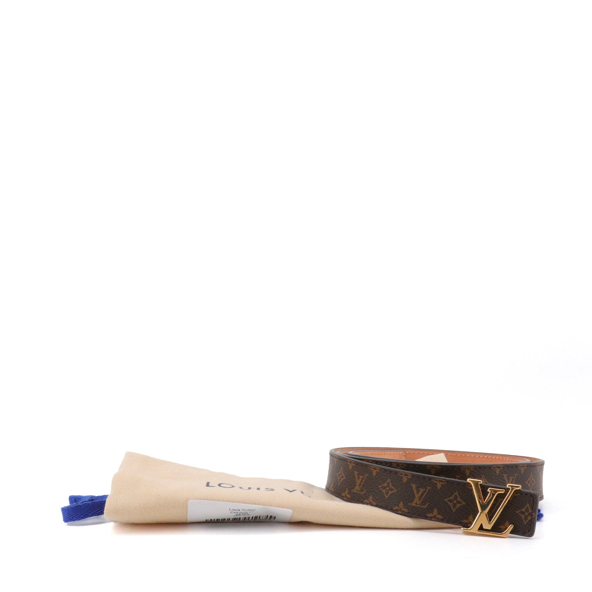 LOUIS VUITTON - Ceinture Initiales LV Louis Vuitton en toile monogrammée (T85)