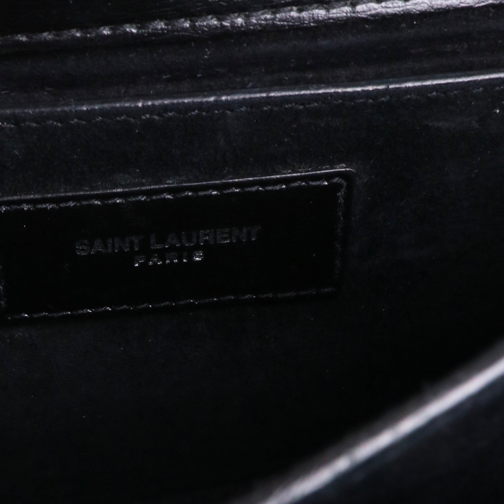 SAINT LAURENT - Medium Sunset shoulder bag in black crocodile-embossed leather