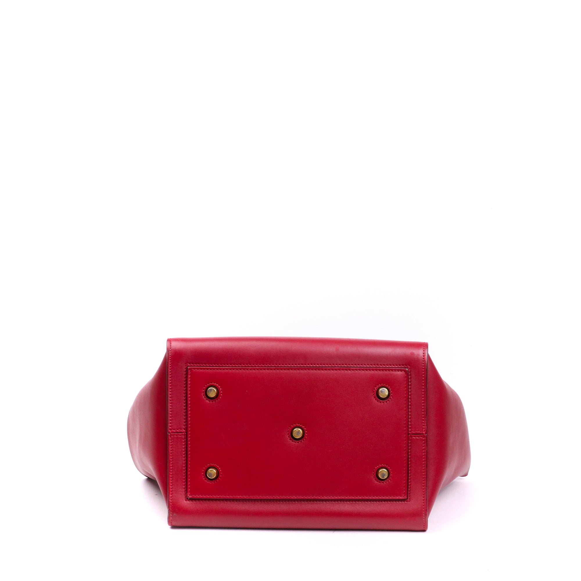 CELINE - Sac à main Tie Celine en cuir bordeaux