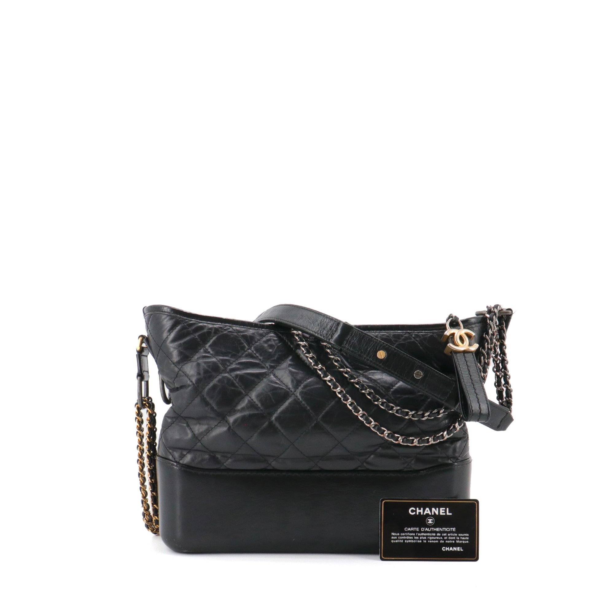 CHANEL - Chanel Gabrielle GM black leather shoulder bag