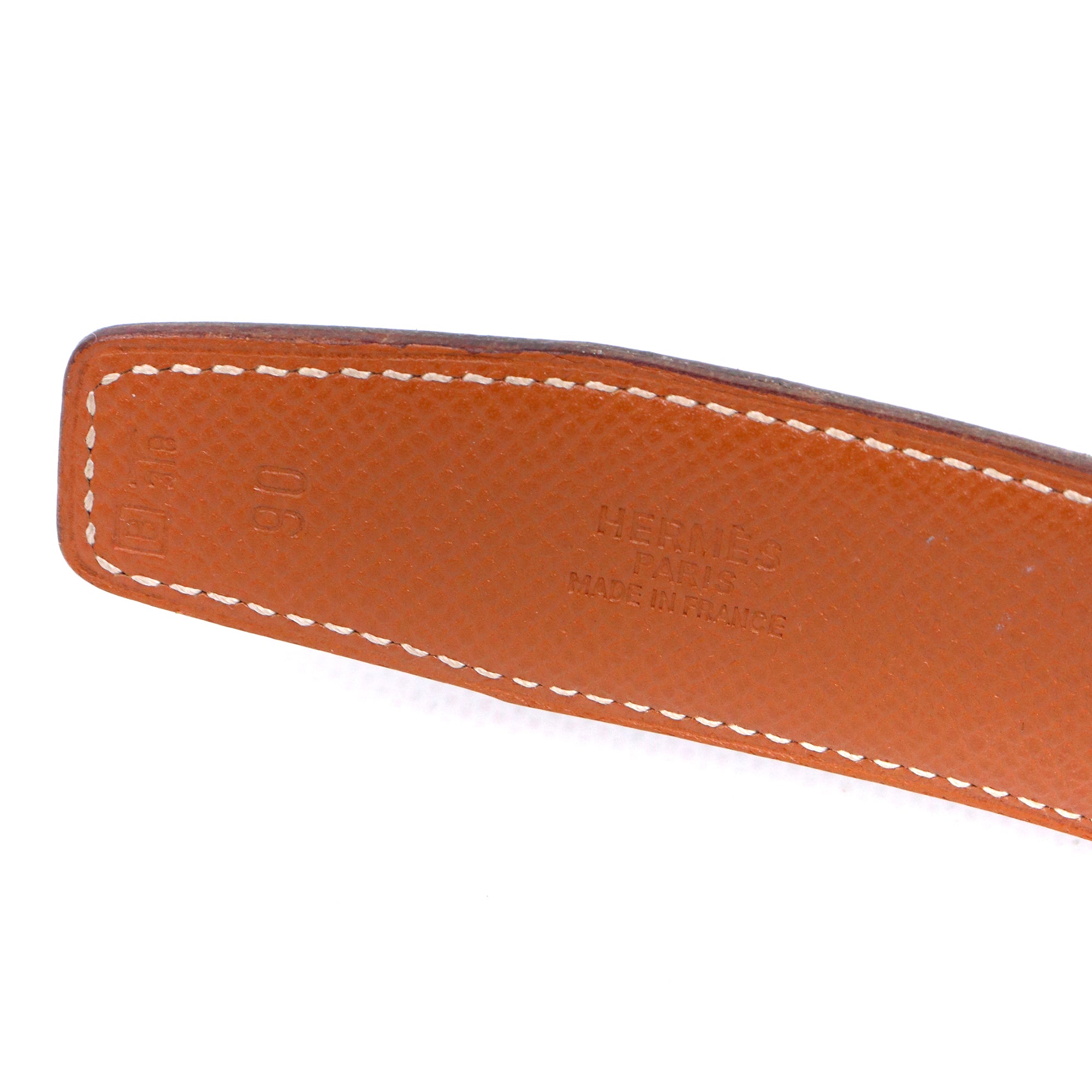 HERMÈS - Reversible belt with gold buckle (T75)
