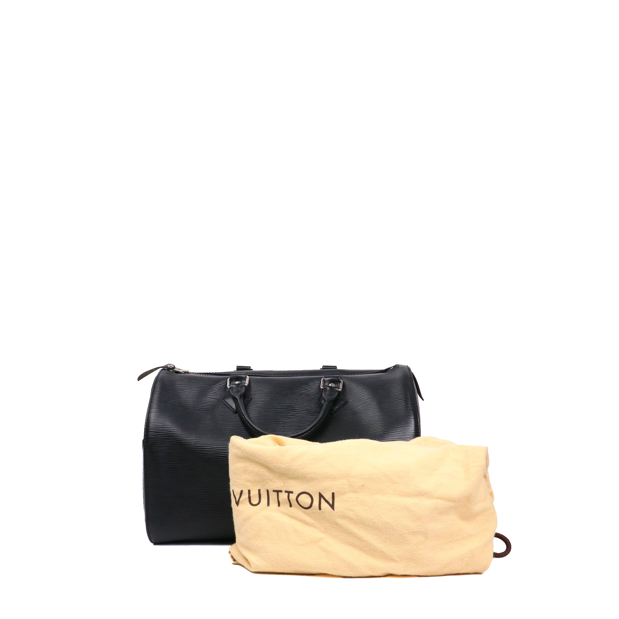 LOUIS VUITTON - Sac à main Speedy 35 Louis Vuitton en cuir épi noir