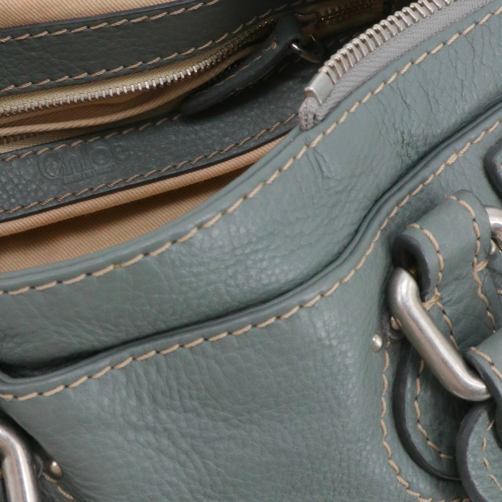CHLOÉ - Chloé Paddington handbag in gray grained leather