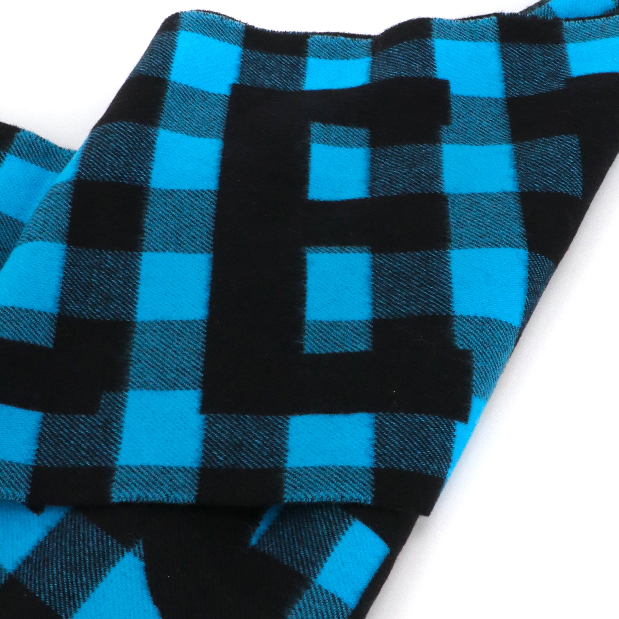 BALENCIAGA - Balenciaga black and blue wool scarf