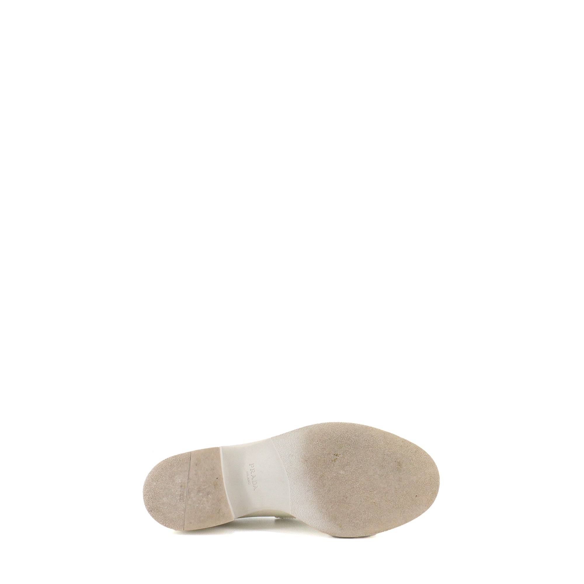 PRADA - Chocolate Prada loafers in white brushed leather (T36.5)