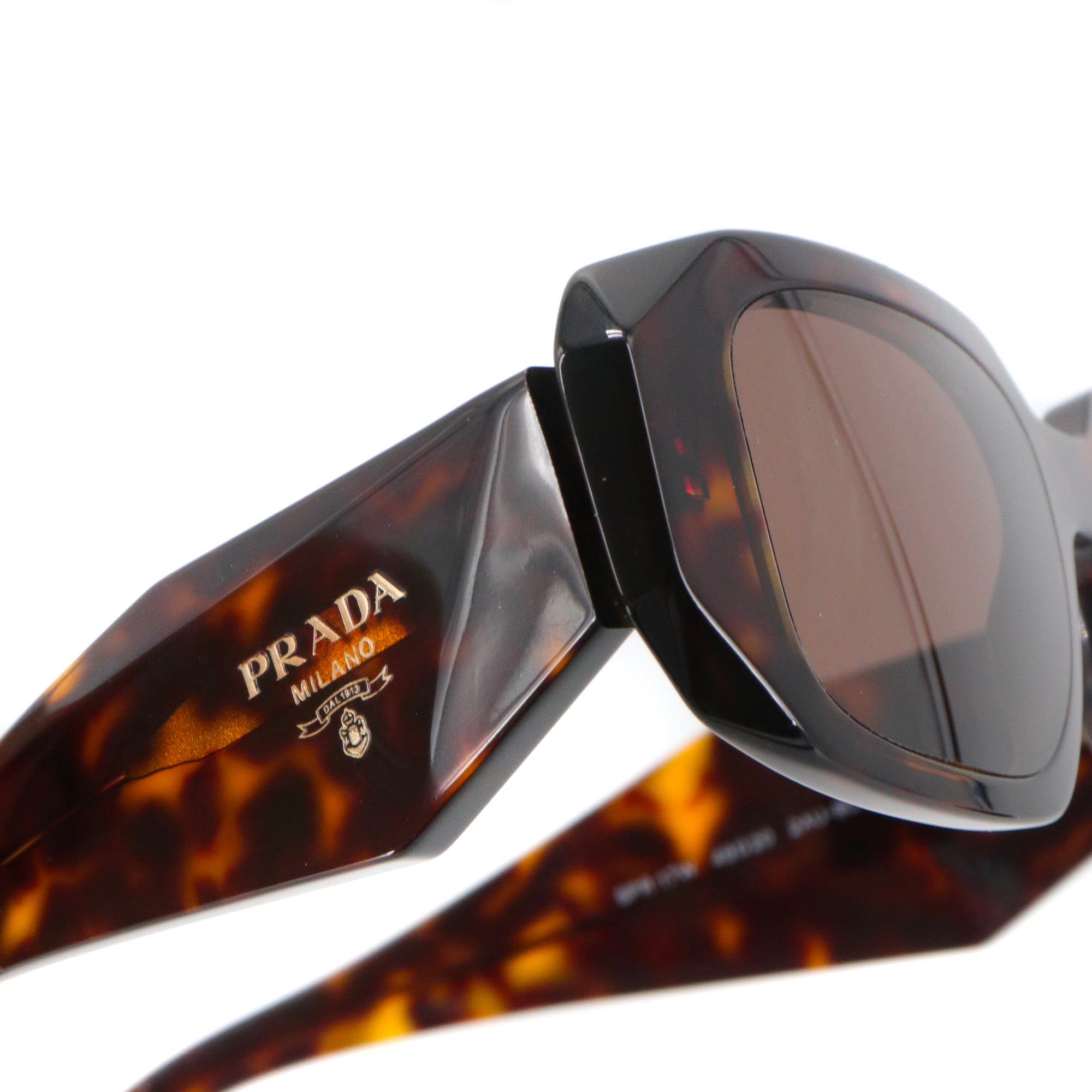 PRADA - Lunettes de soleil Prada en plastique écailles marron