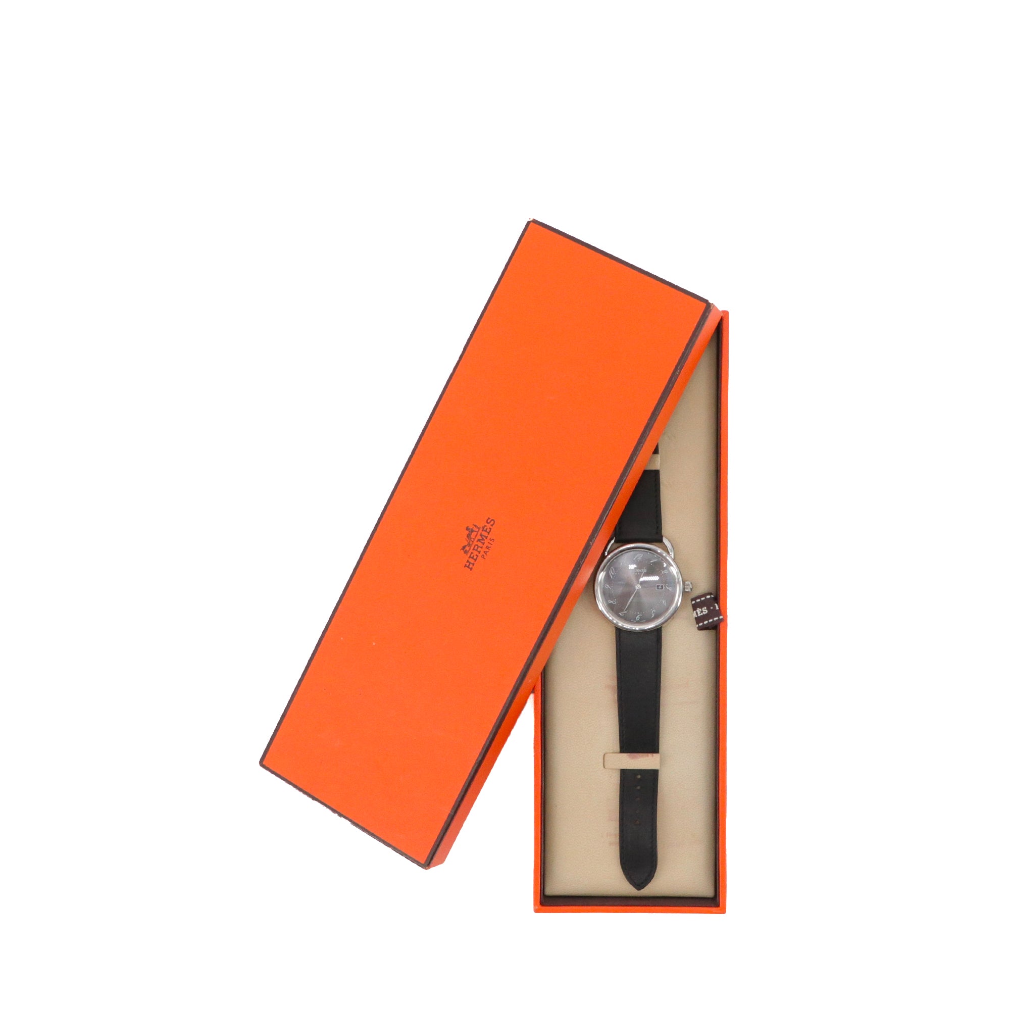 HERMÈS - Hermès Arceau watch in black leather 