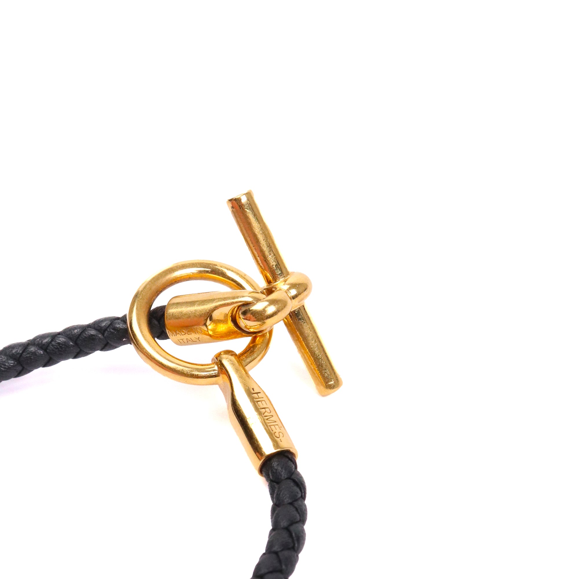 HERMÈS - Glénan bracelet in black swift leather