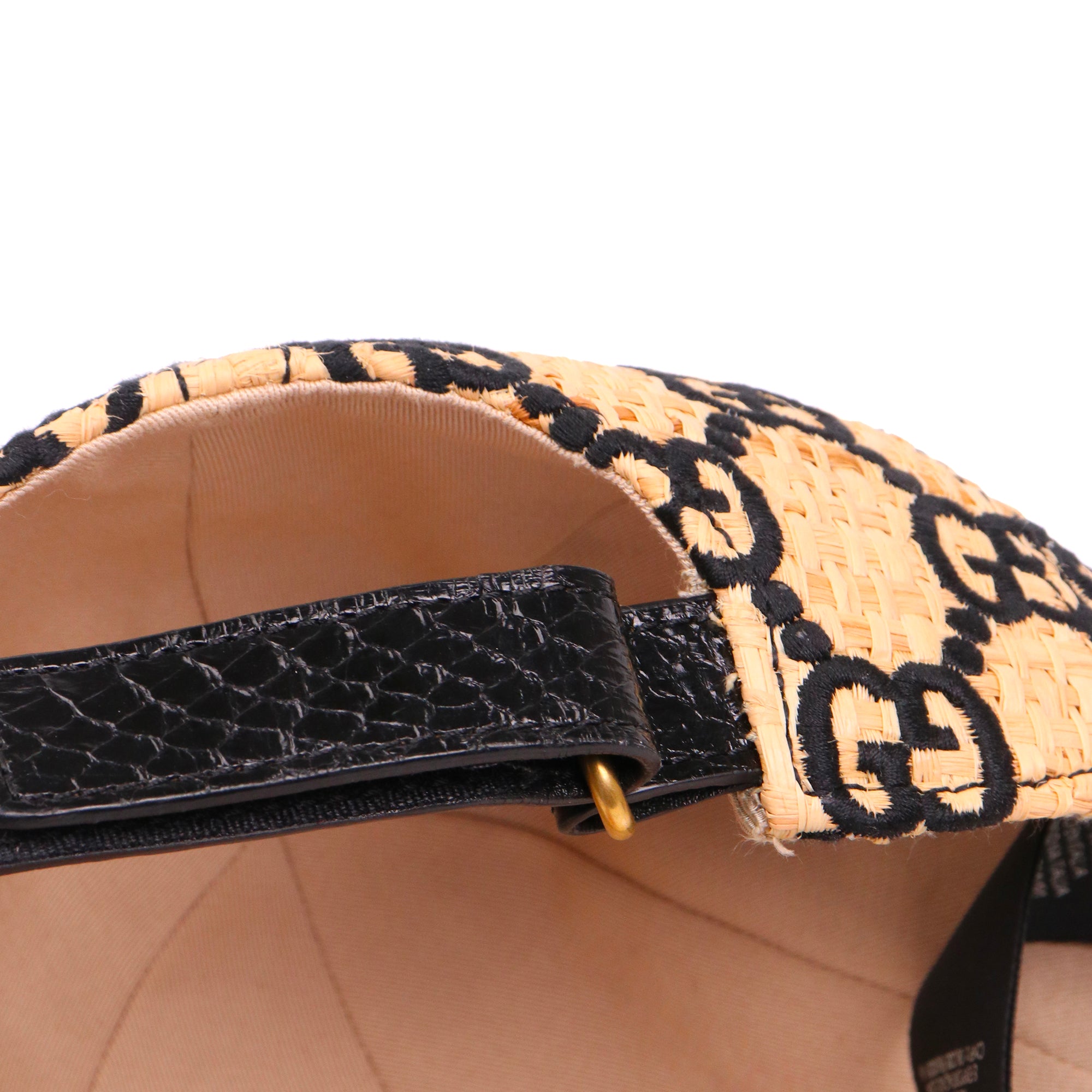 GUCCI - Casquette Gucci en raphia monogrammé (M)