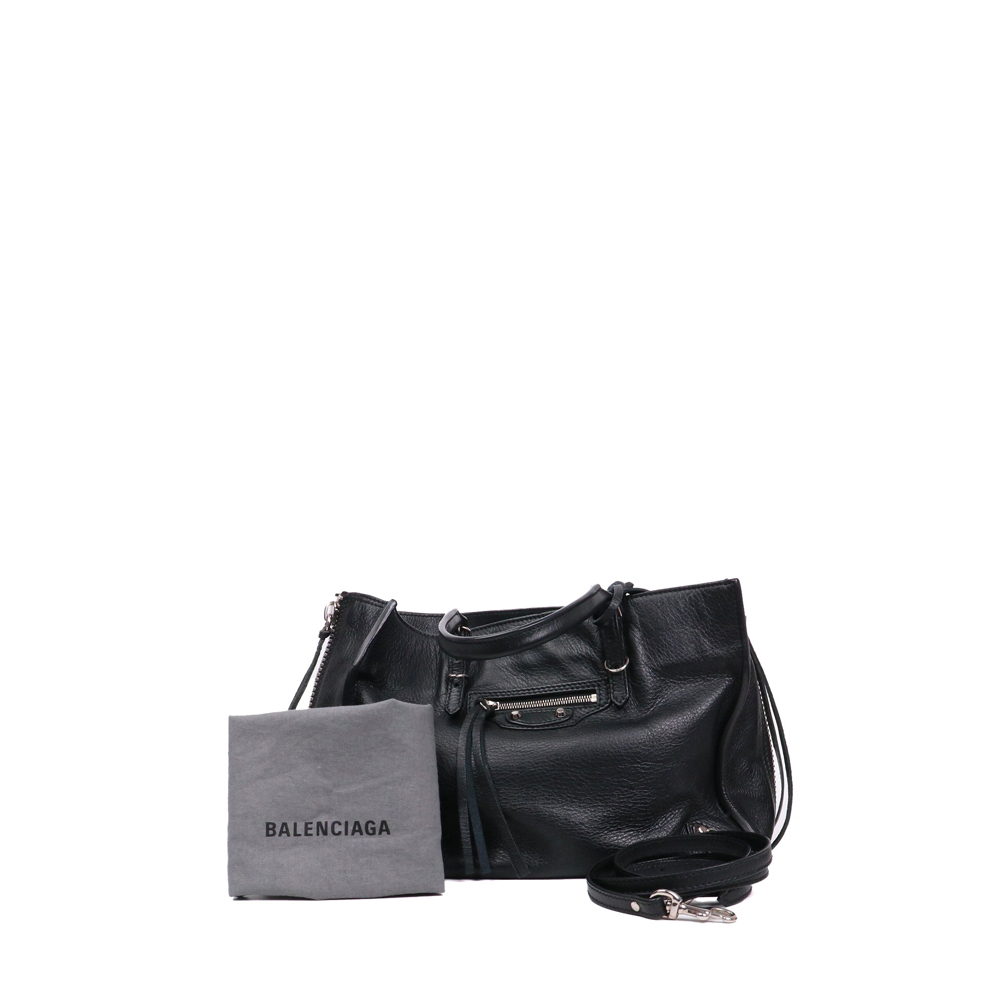BALENCIAGA - Tote bag with shoulder strap A4 paper Beige sheepskin satchel