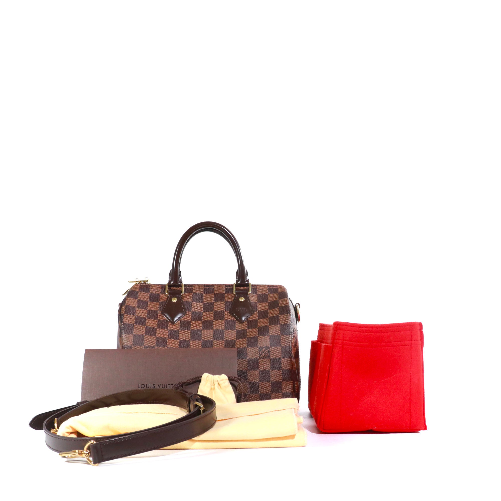 LOUIS VUITTON - Sac à bandoulière Speedy 25 Louis Vuitton en toile Damier Ébène