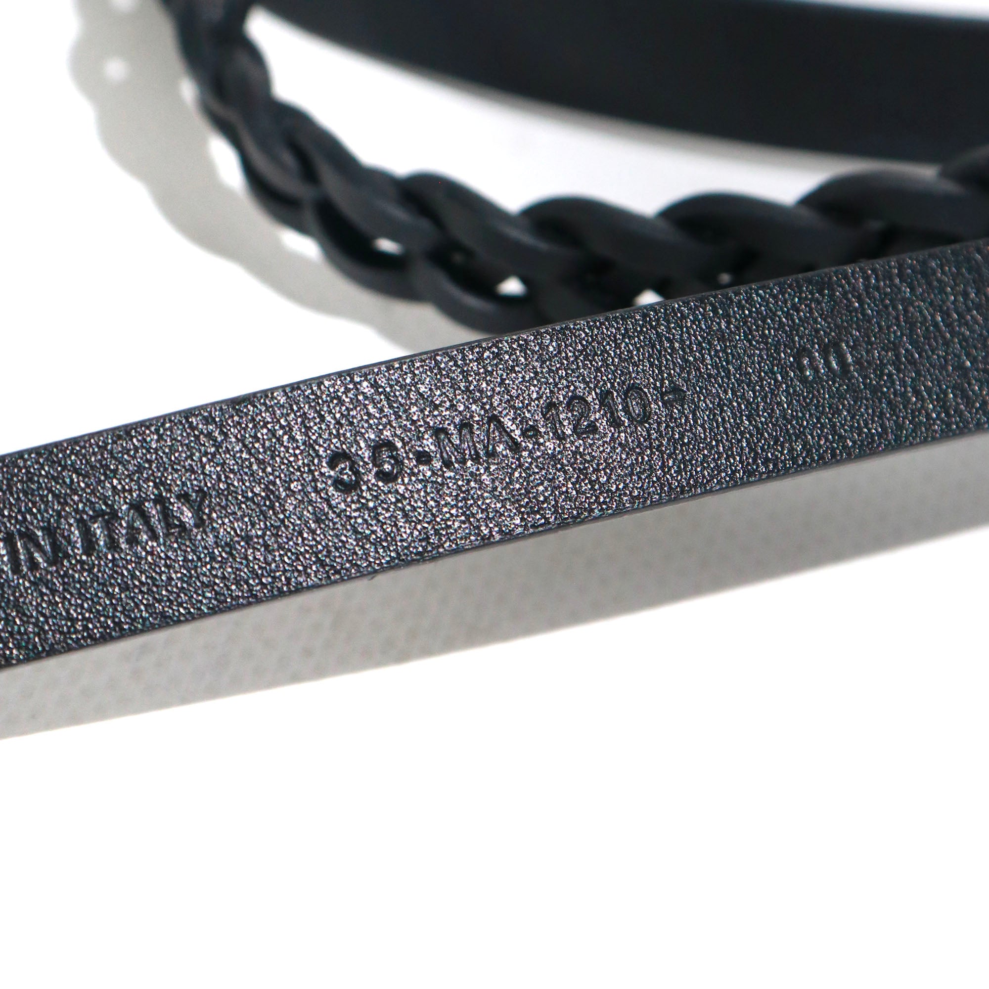 DIOR - Ceinture double CD Dior en cuir tressé noir (T80)