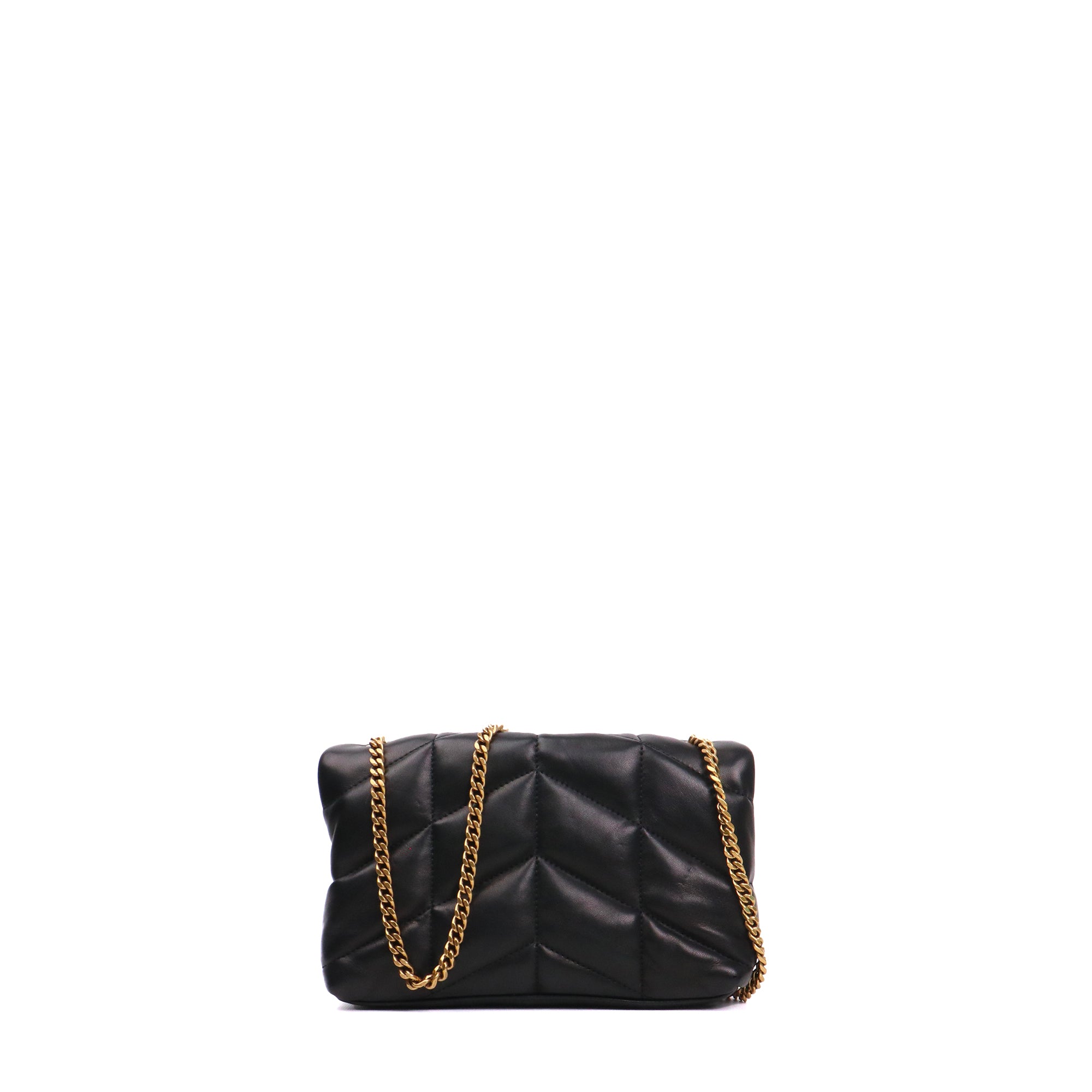 SAINT LAURENT - Sac à bandoulière Puffer Toy Saint Laurent en cuir matelassé noir