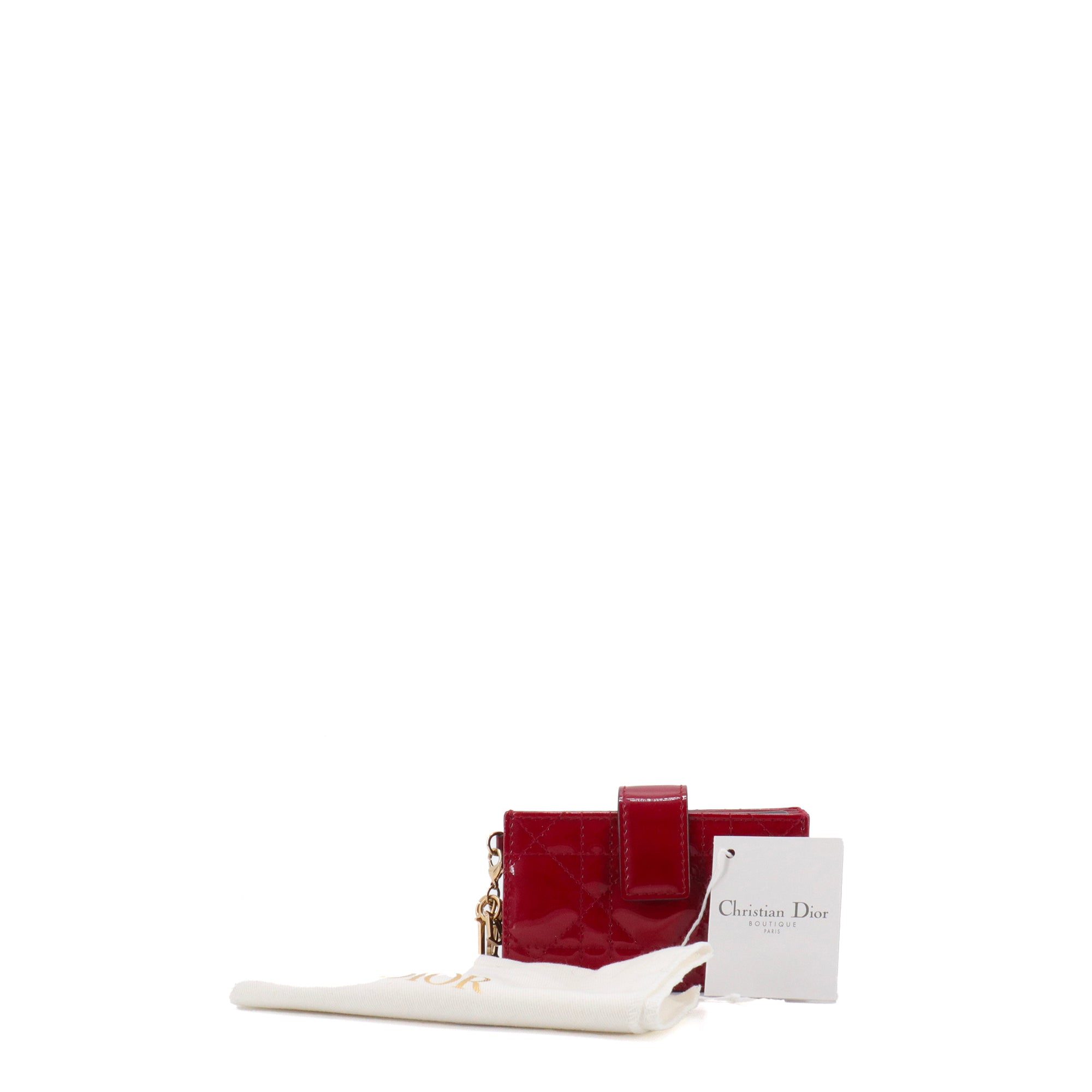 DIOR - Jasmine Lady Dior card holder in red patent leather