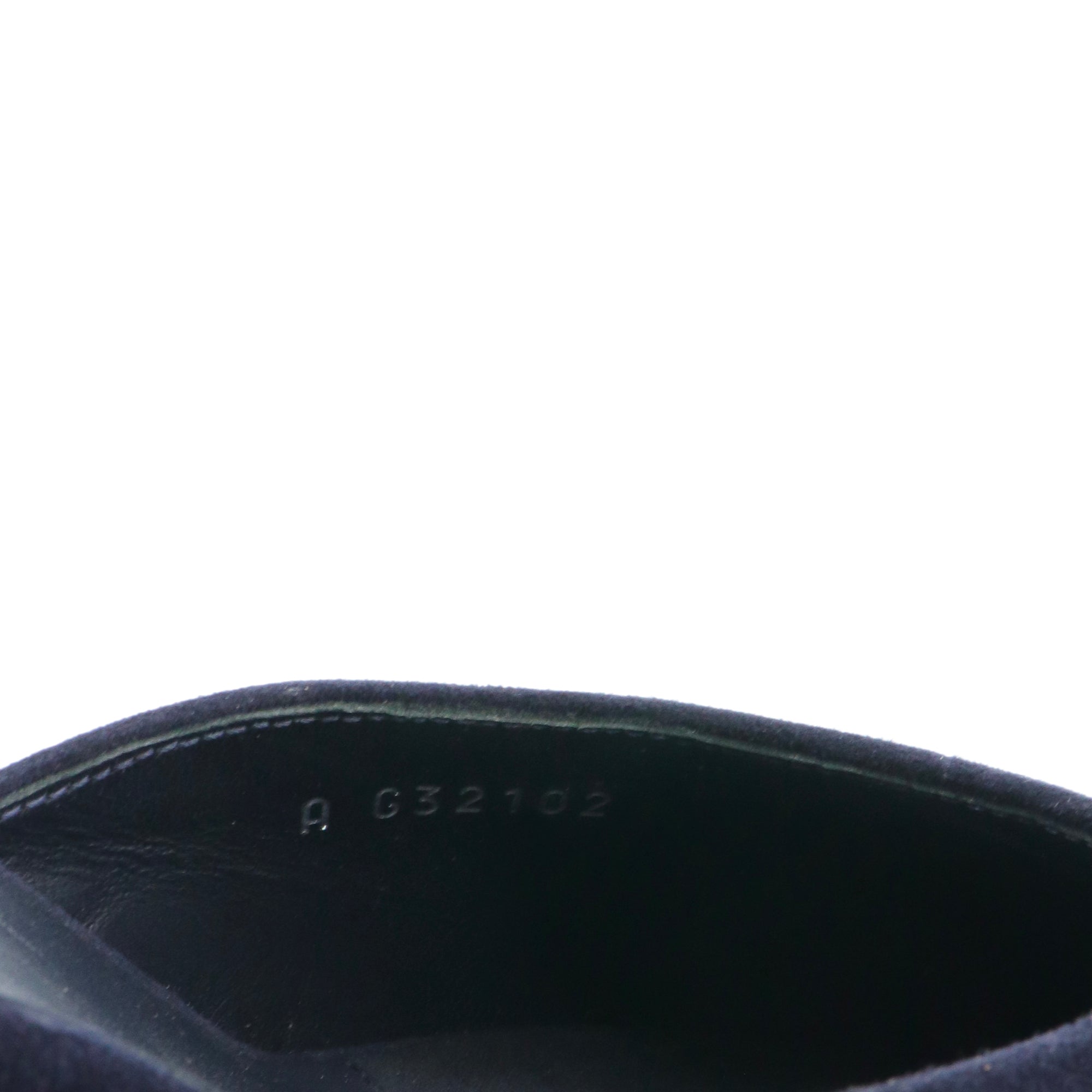 CHANEL - Mules à talon Chanel en daim bleu marine (T38.5)