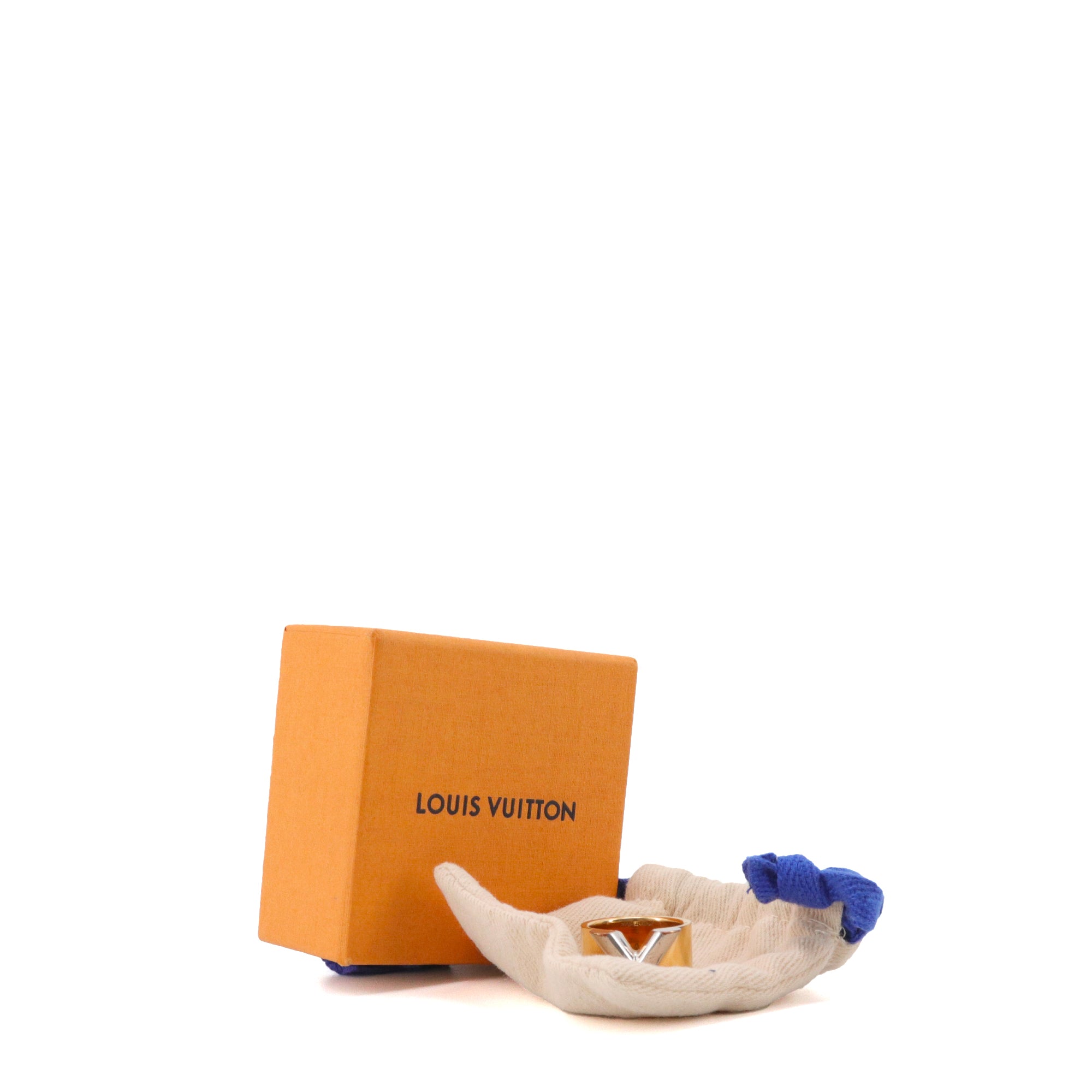LOUIS VUITTON - Louis Vuitton Essential V ring in gold and silver metal (L)