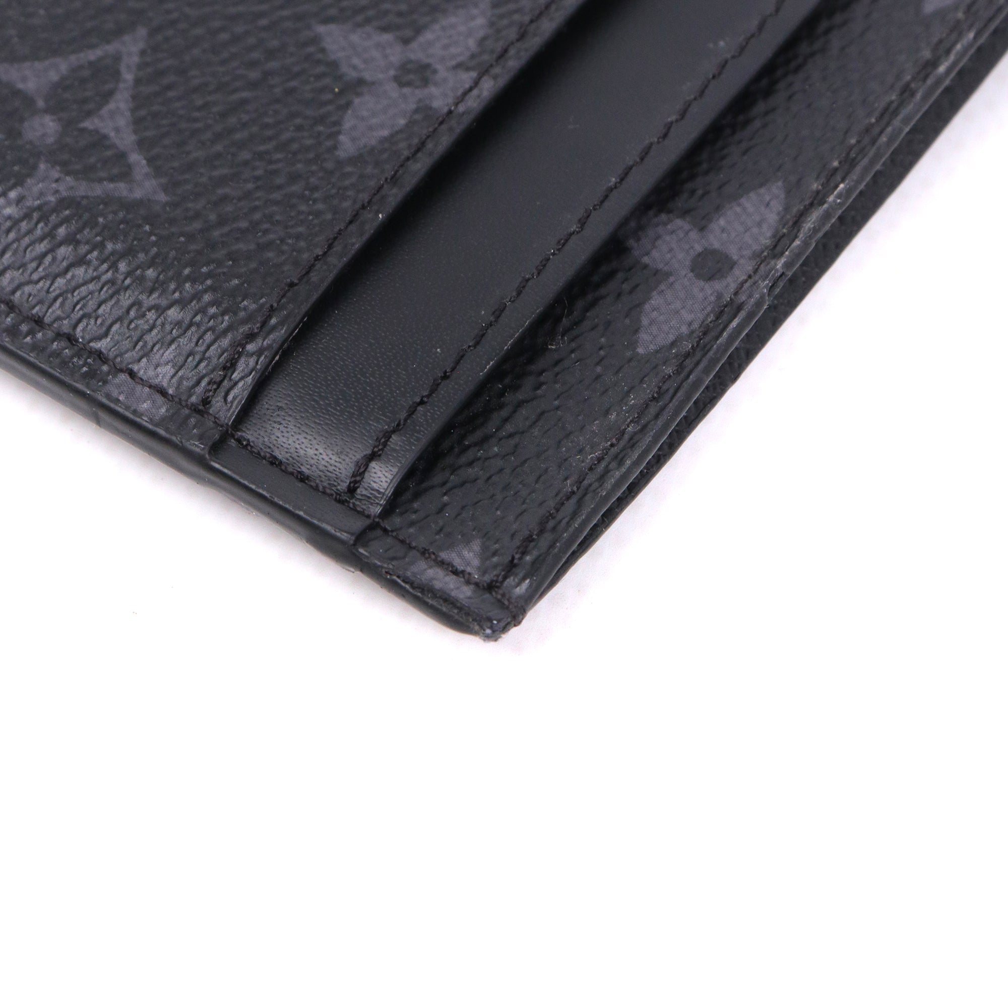 LOUIS VUITTON - Porte cartes Double Louis Vuitton en toile monogrammée eclipse