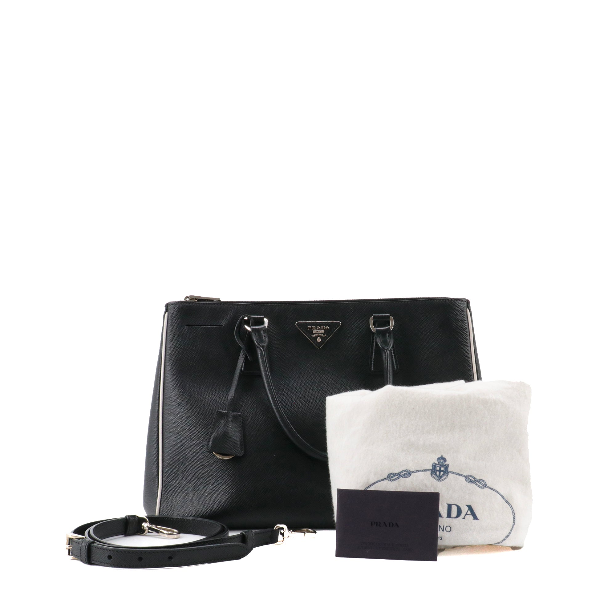 PRADA - Prada Galleria handbag in black grained leather