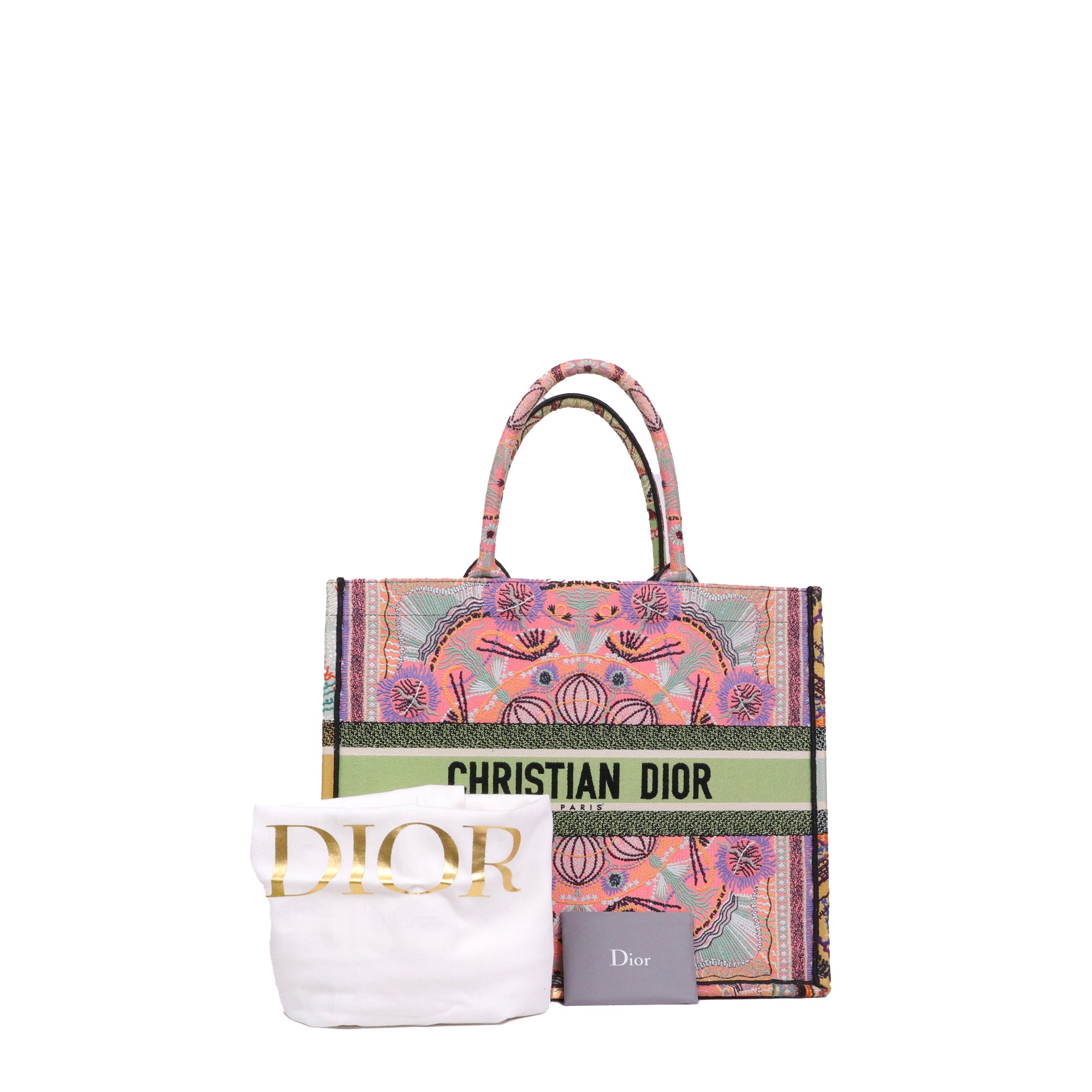 DIOR - Sac cabas Book Tote Large Pink Cruise Dior en toile multicolore