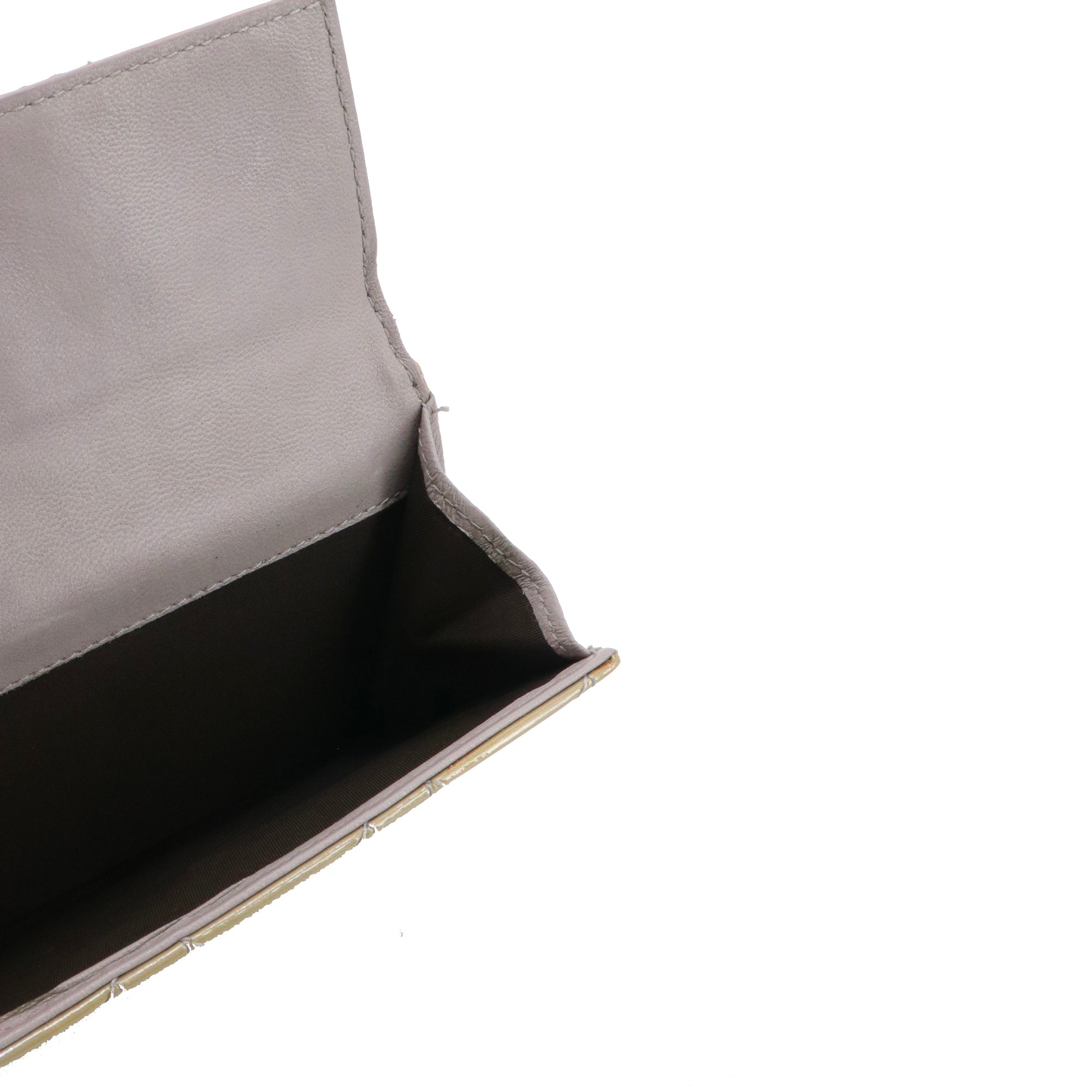 DIOR - Lotus Lady Dior wallet in beige patent cannage leather