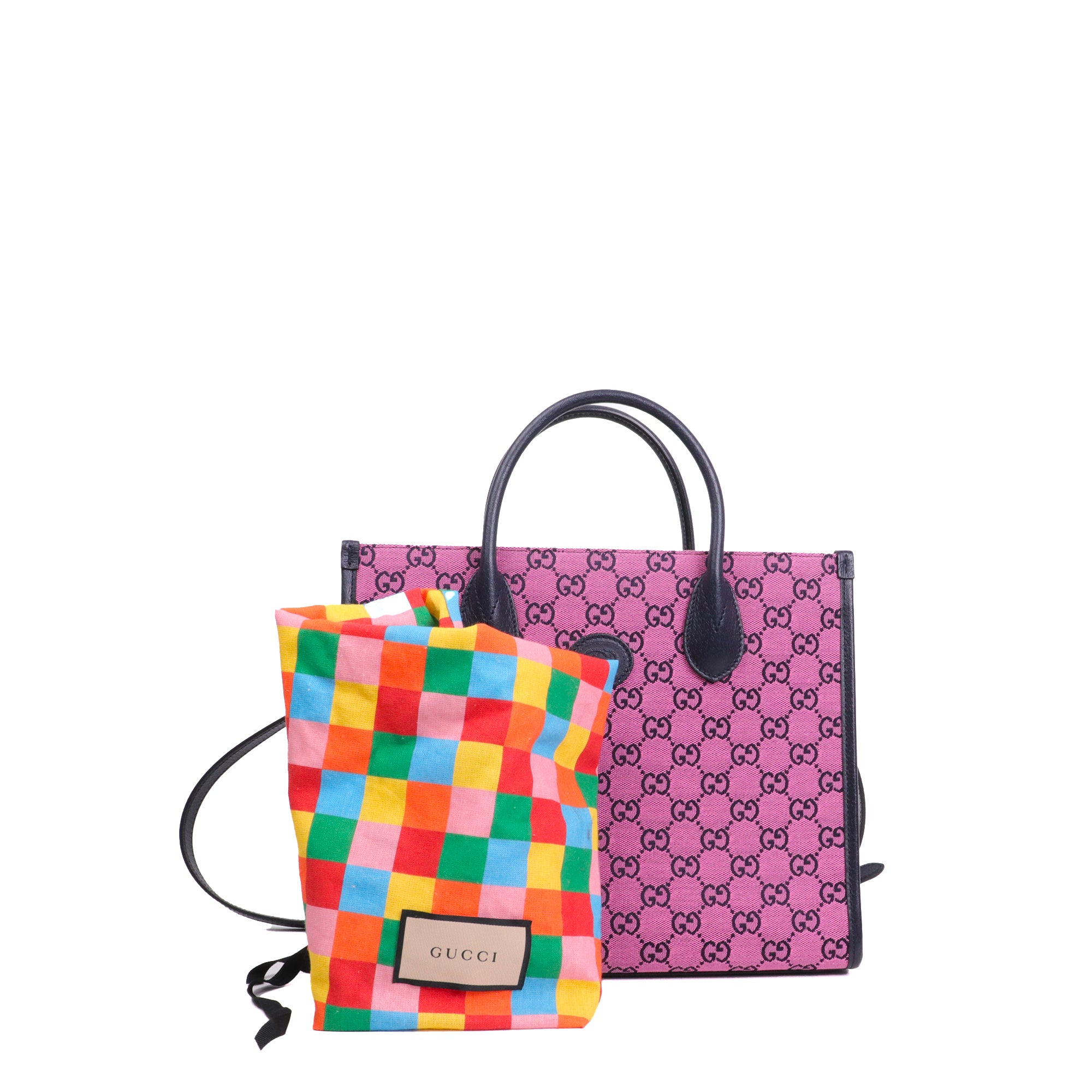 GUCCI - Gucci Bamboo tote bag in black canvas and leather