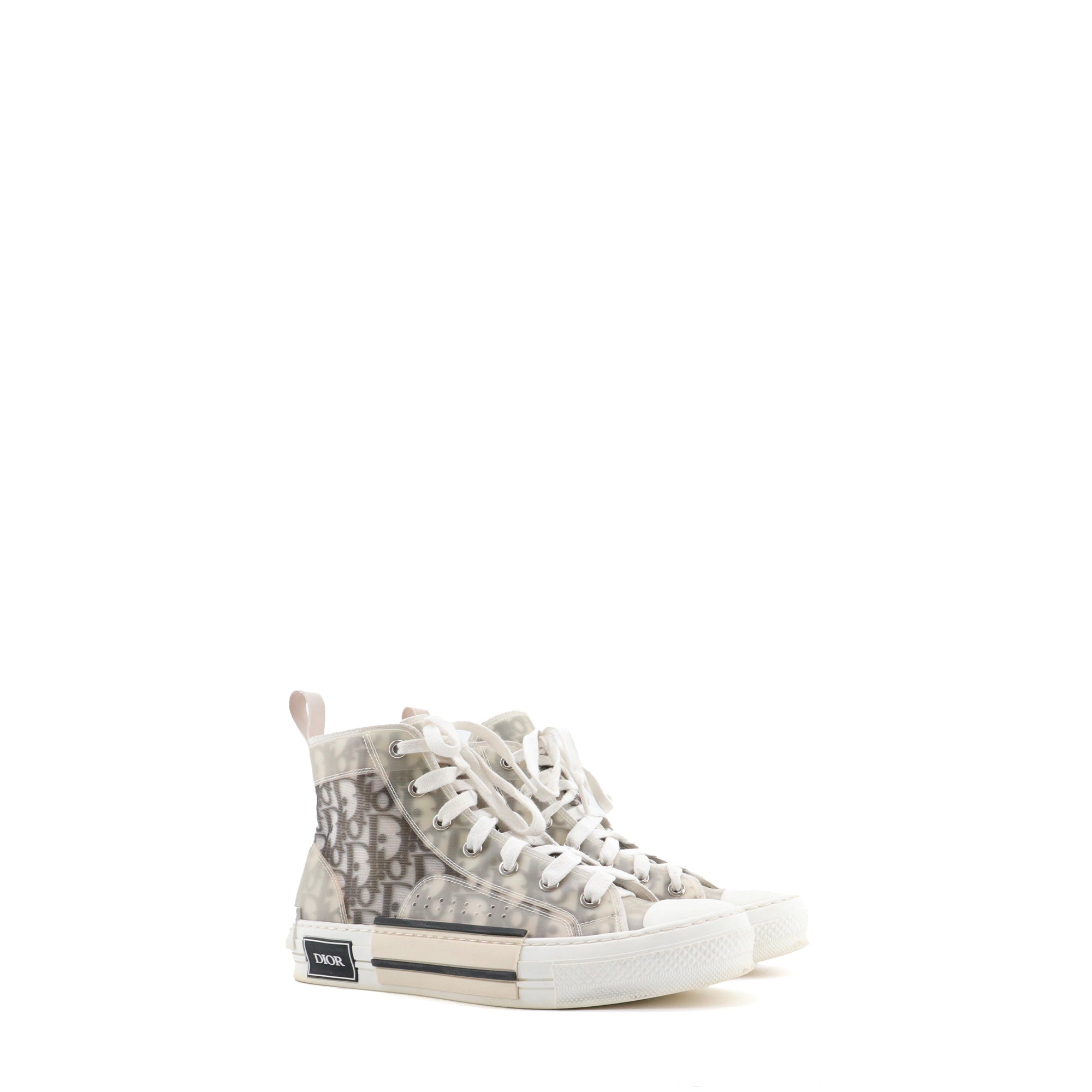 DIOR - Sneakers B23 Dior en toile oblique blanche et noire (T38)