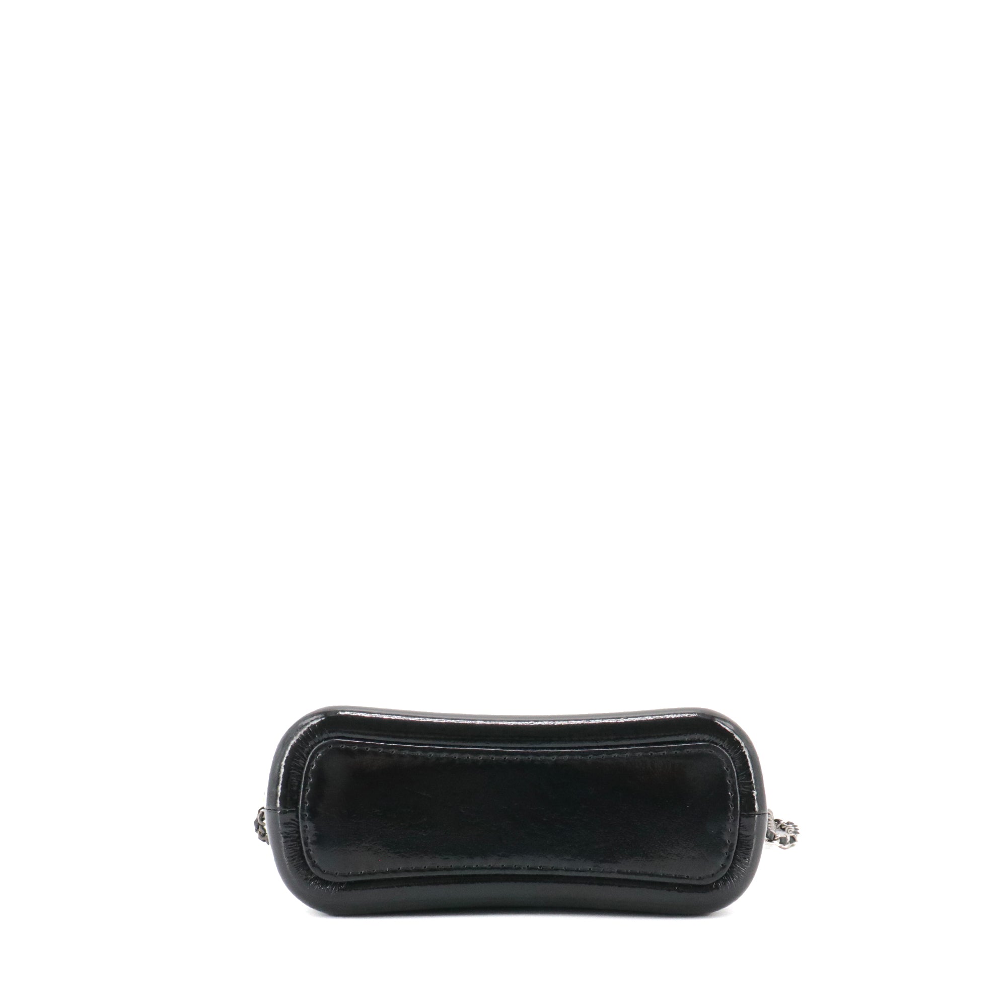 CHANEL - Chanel Gabrielle mini shoulder bag in black smooth and patent leather