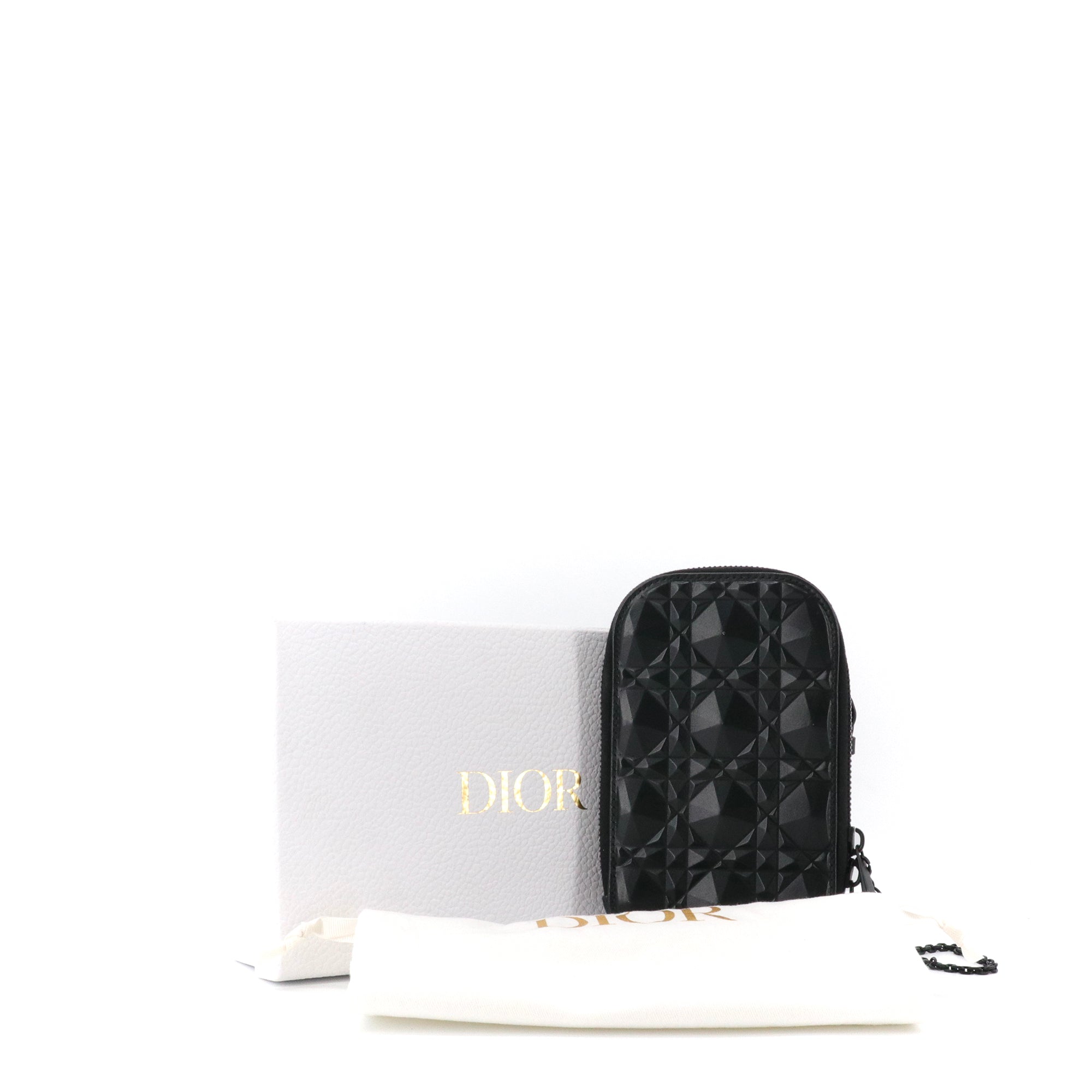 DIOR - Etui pour téléphone Call'in Lady Dior en cuir cannage noir