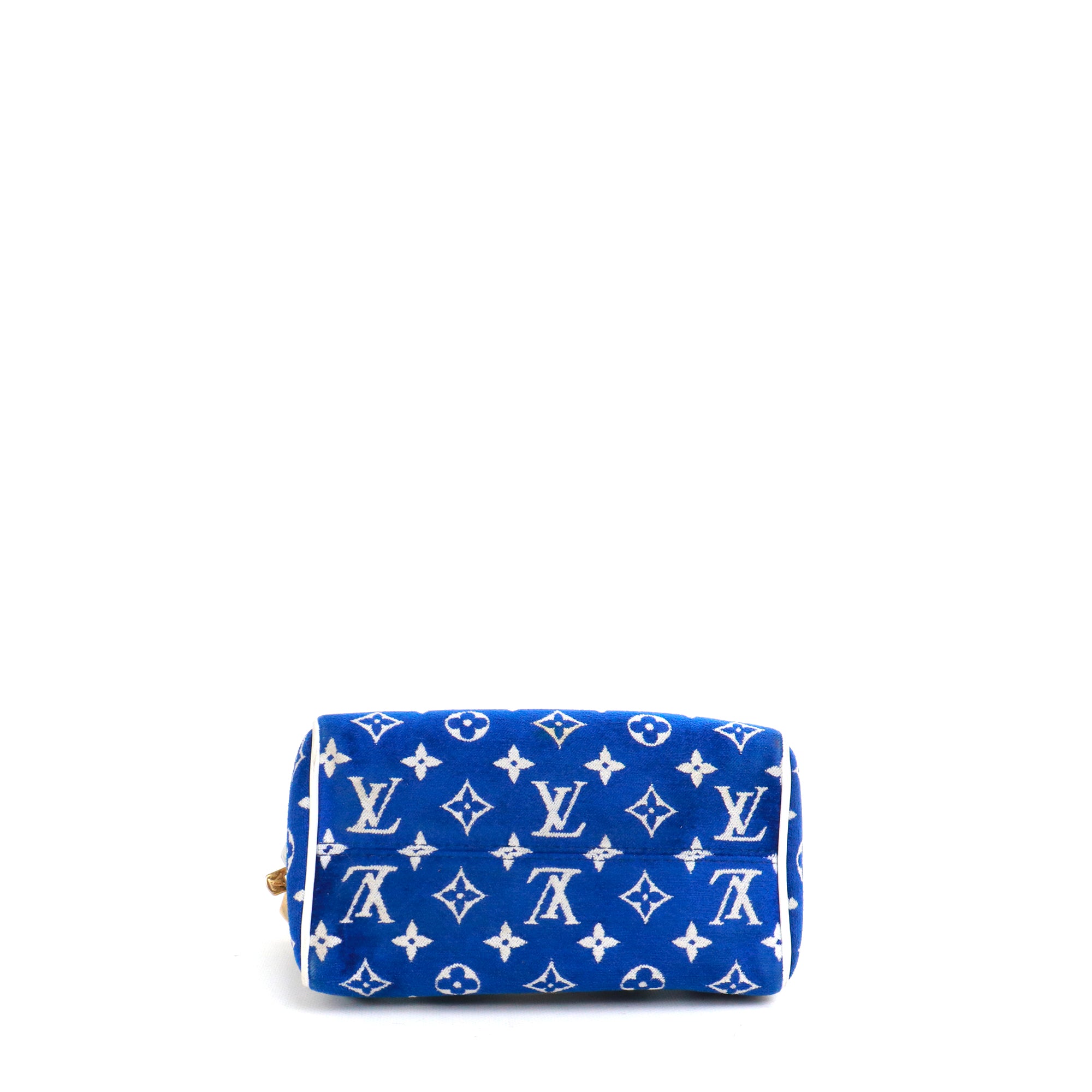 LOUIS VUITTON - Louis Vuitton Speedy 20 shoulder bag in blue velvet