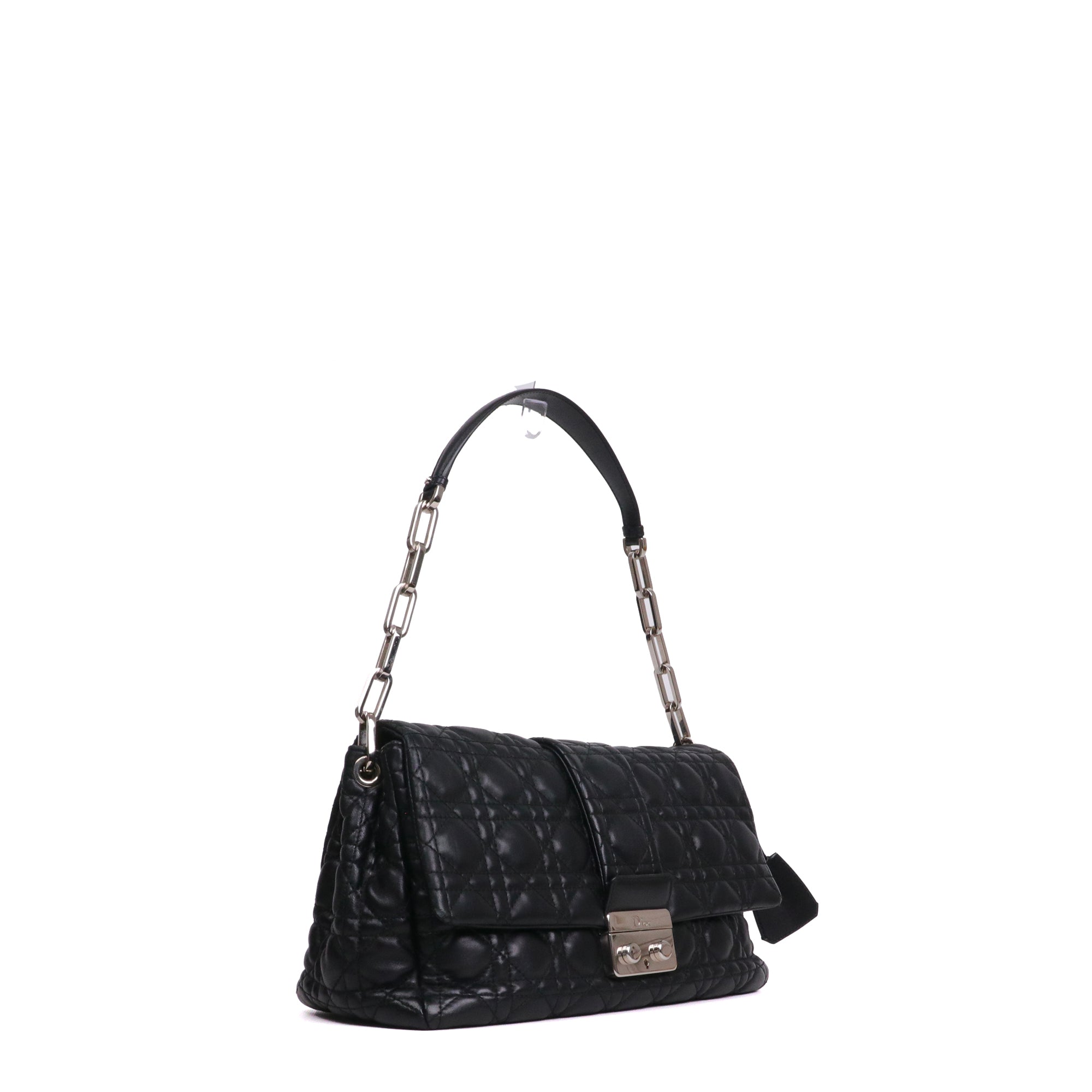 DIOR - Roller shoulder bag in navy blue grained leather