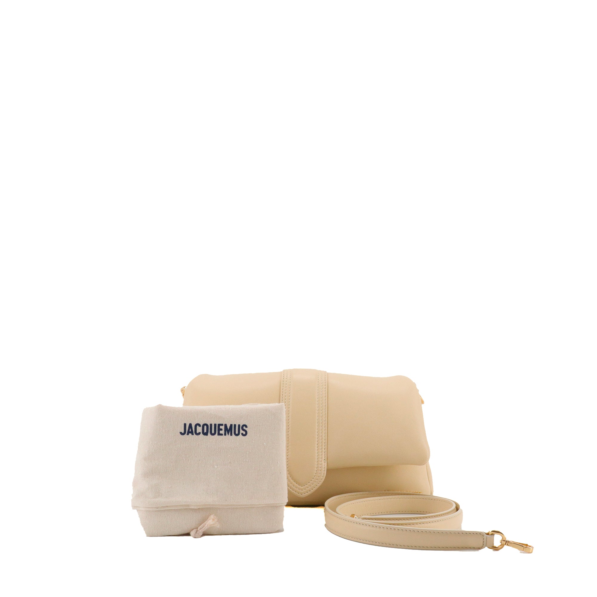 JACQUEMUS - Jacquemus Le Bambimou shoulder bag in beige leather