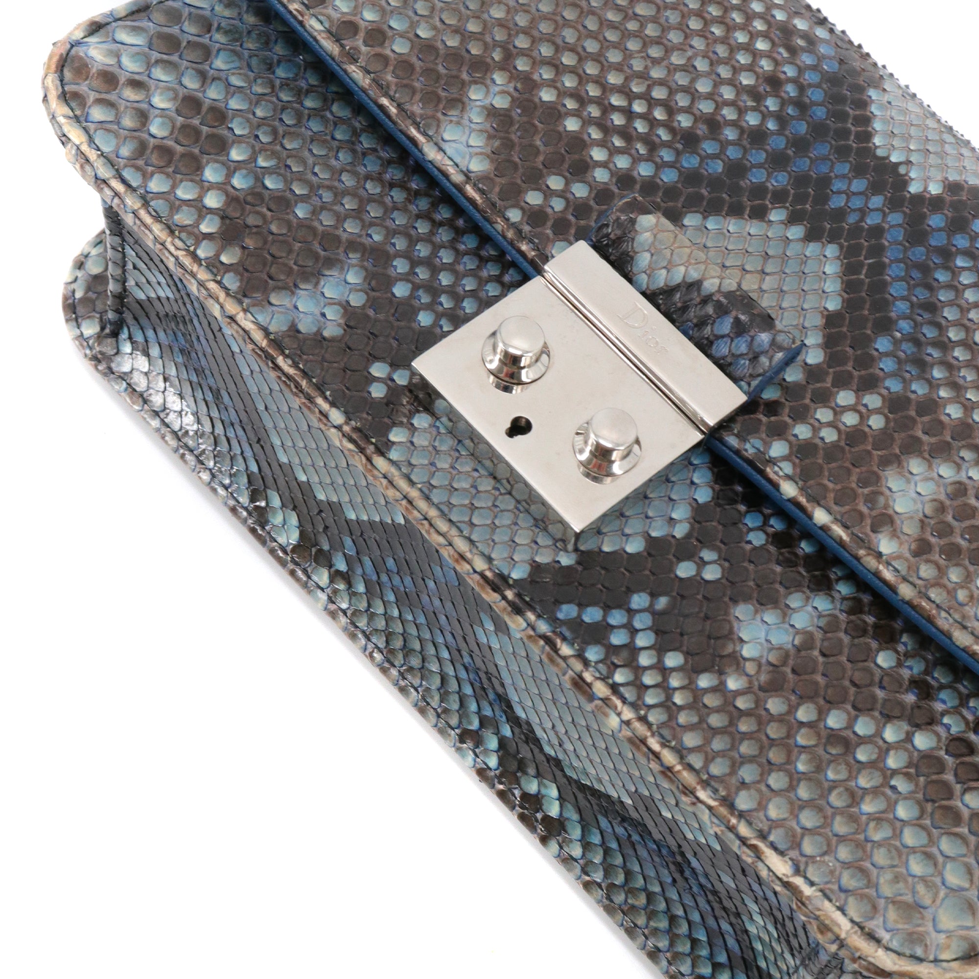 DIOR - Sac à bandoulière Miss Dior en python bleu gris
