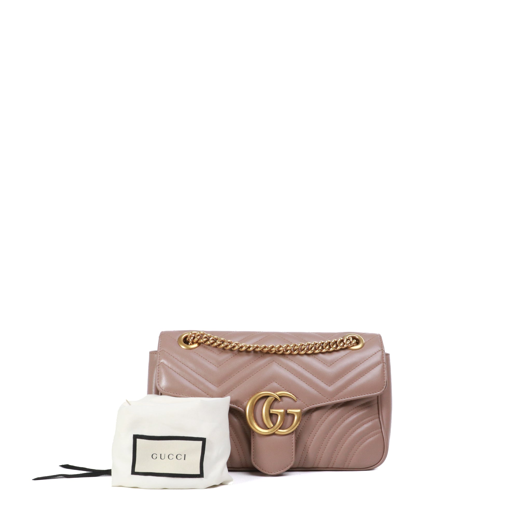GUCCI - Gucci Small Size GG Marmont shoulder bag in pink leather