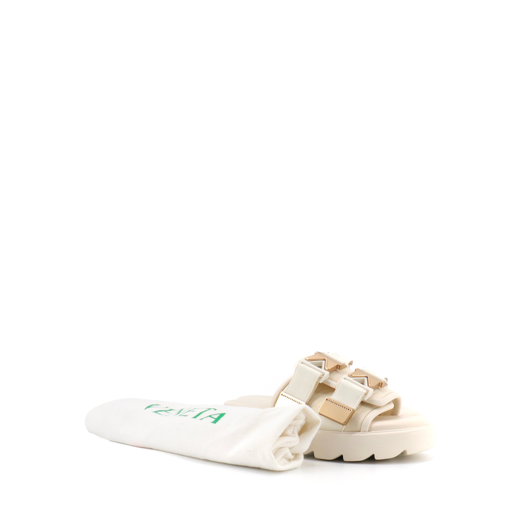 BOTTEGA VENETA - Bottega Veneta Flash mules in off-white canvas (T37)