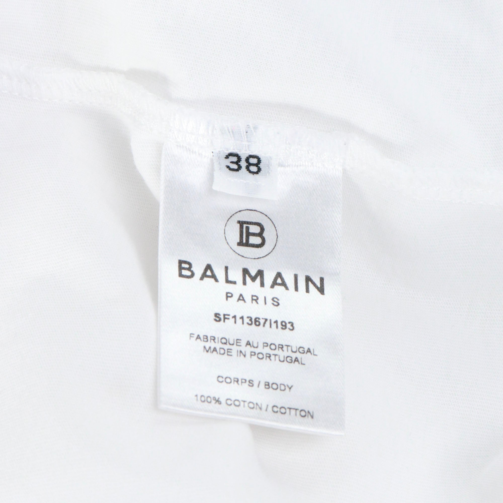 BALMAIN - Balmain white cotton T-shirt (T38)