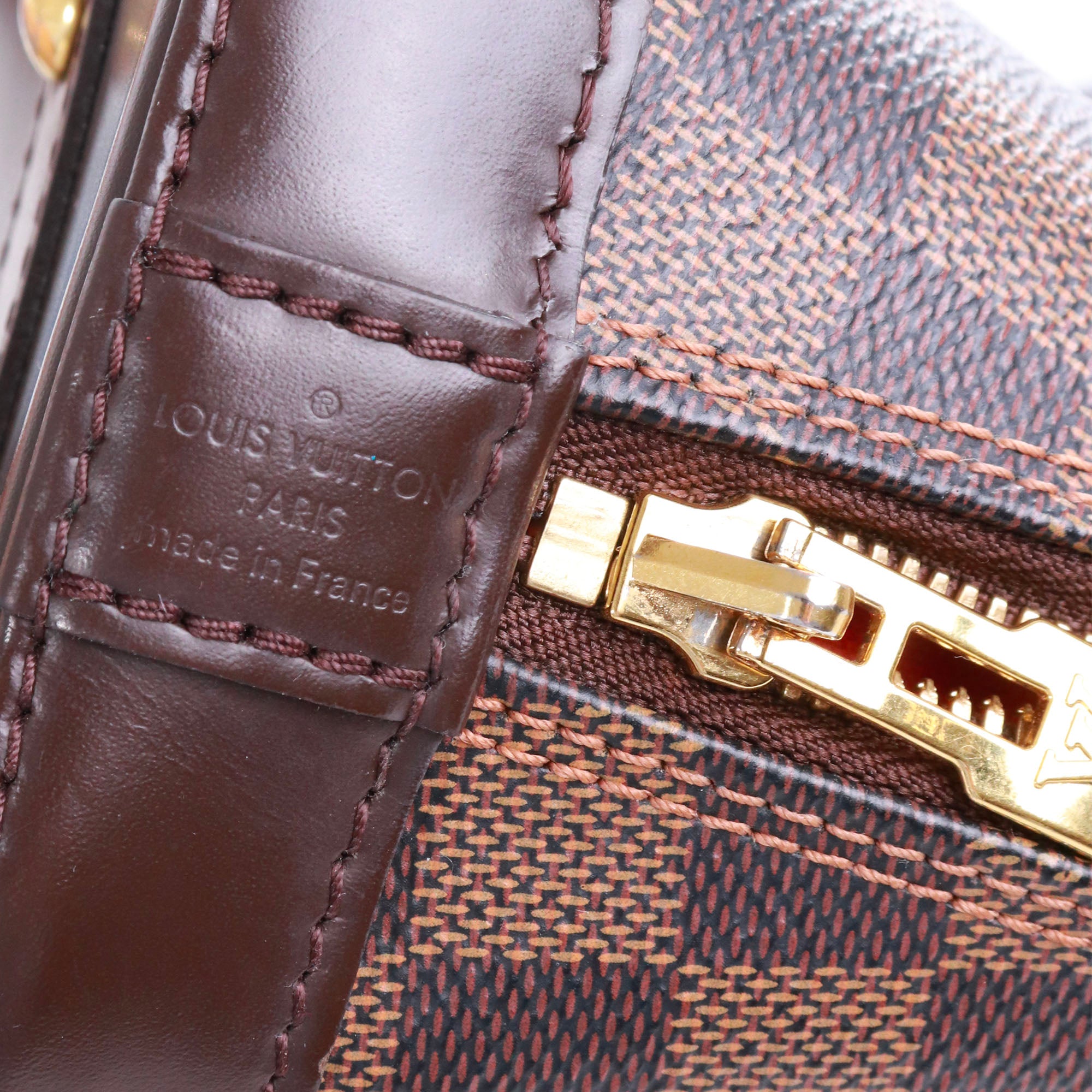 LOUIS VUITTON - Sac à bandoulière Alma BB Louis Vuitton en toile damier ébène
