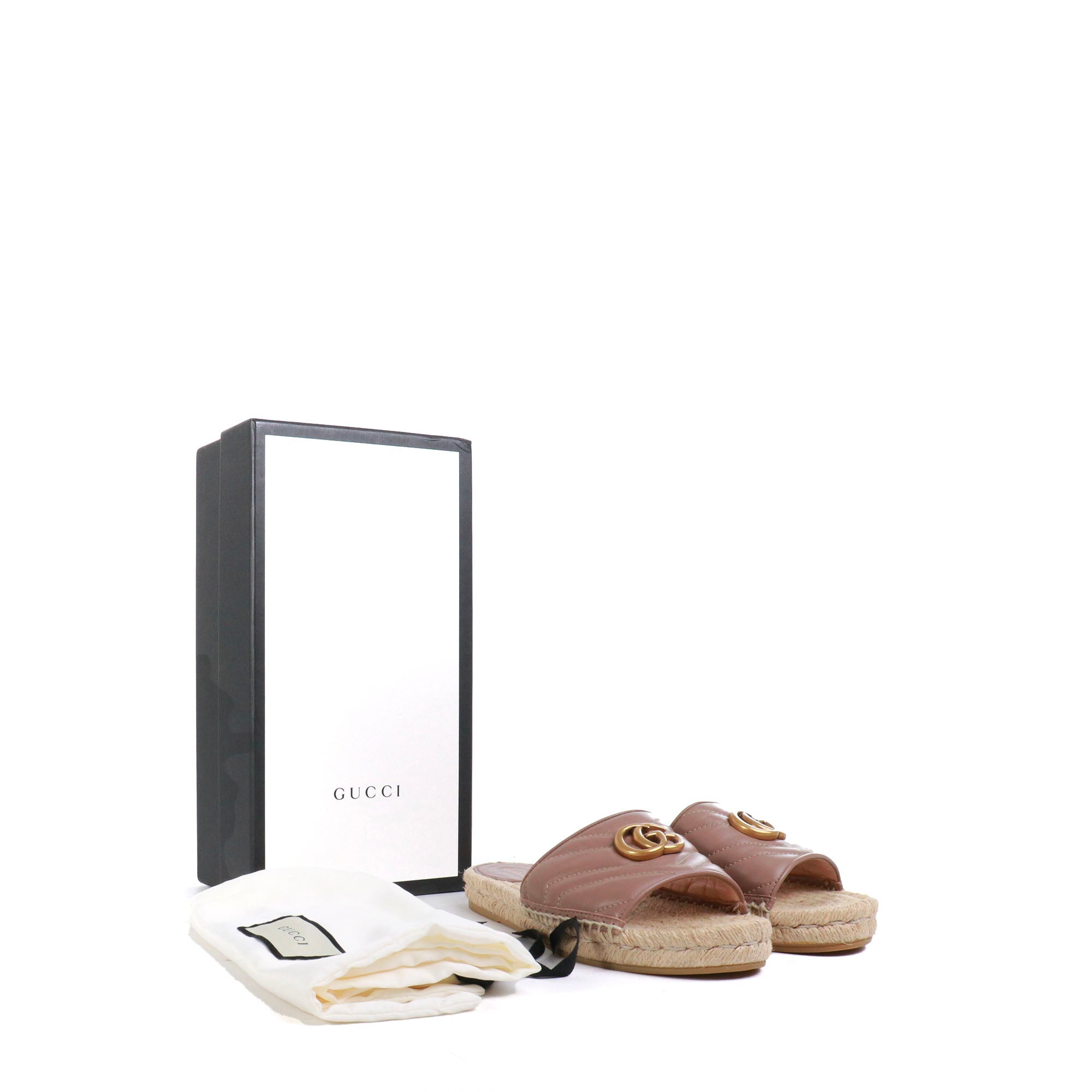 GUCCI - Marmont Gucci sandals in old pink smooth leather (T37)