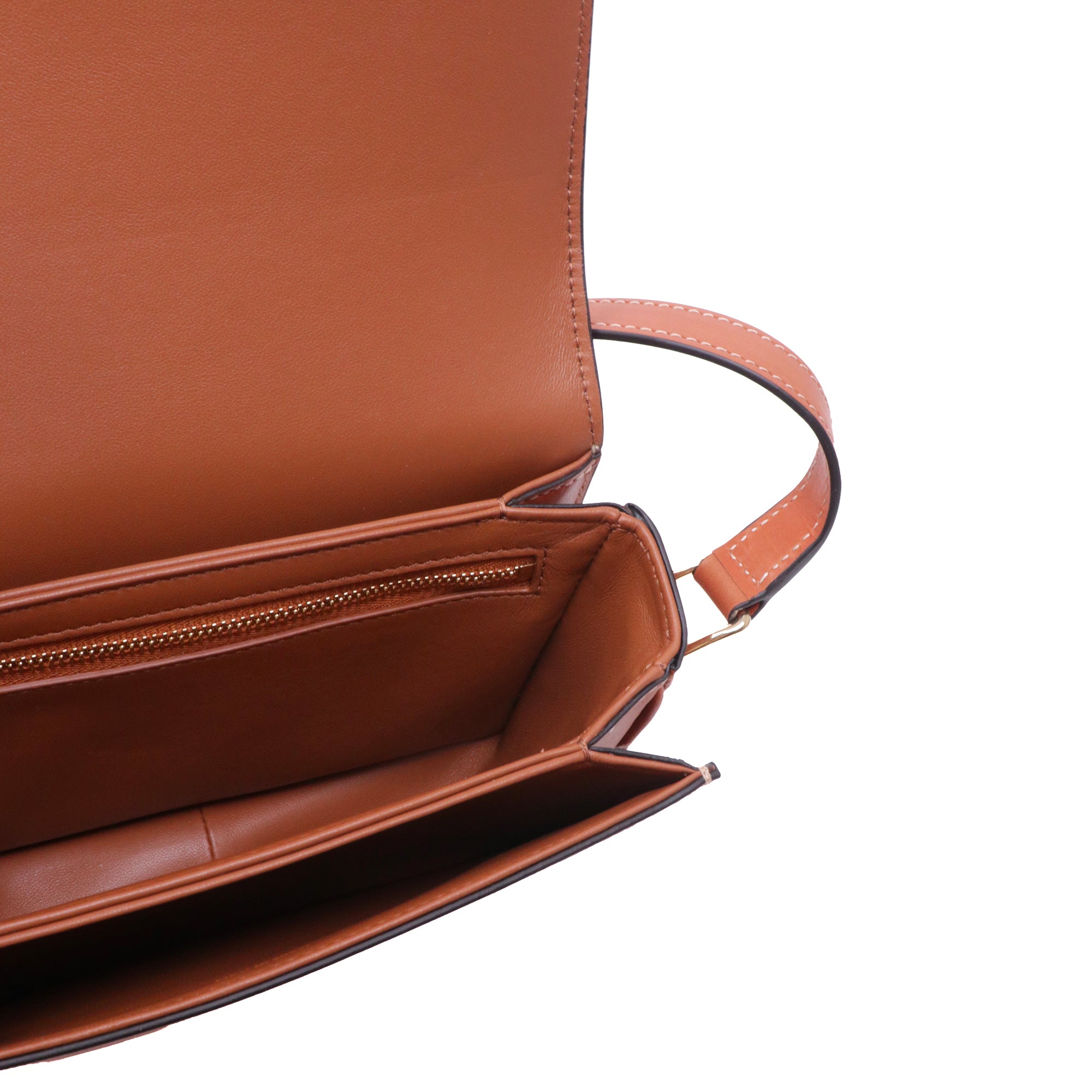 CELINE - Sac à bandoulière Triomphe Teen Céline en cuir naturel marron