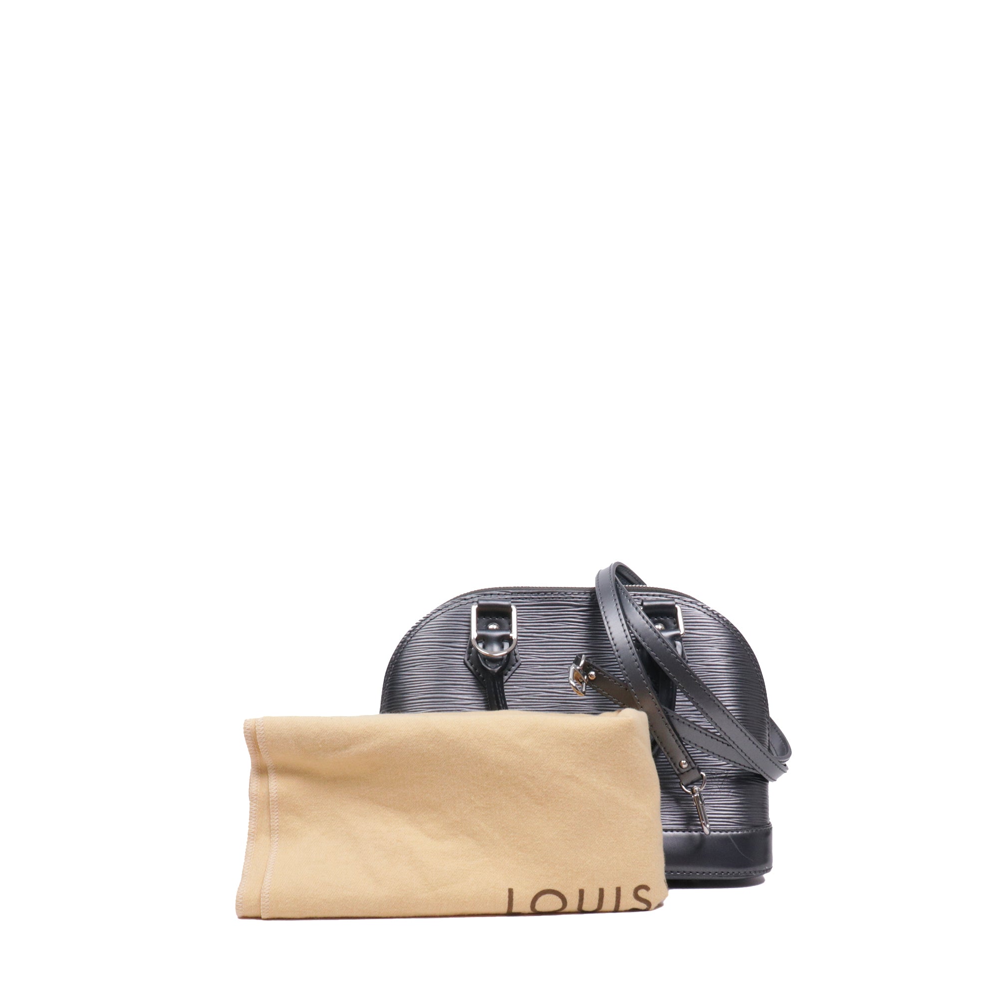 LOUIS VUITTON - Sac à bandoulière Alma BB Louis Vuitton en cuir épi gris métallisé