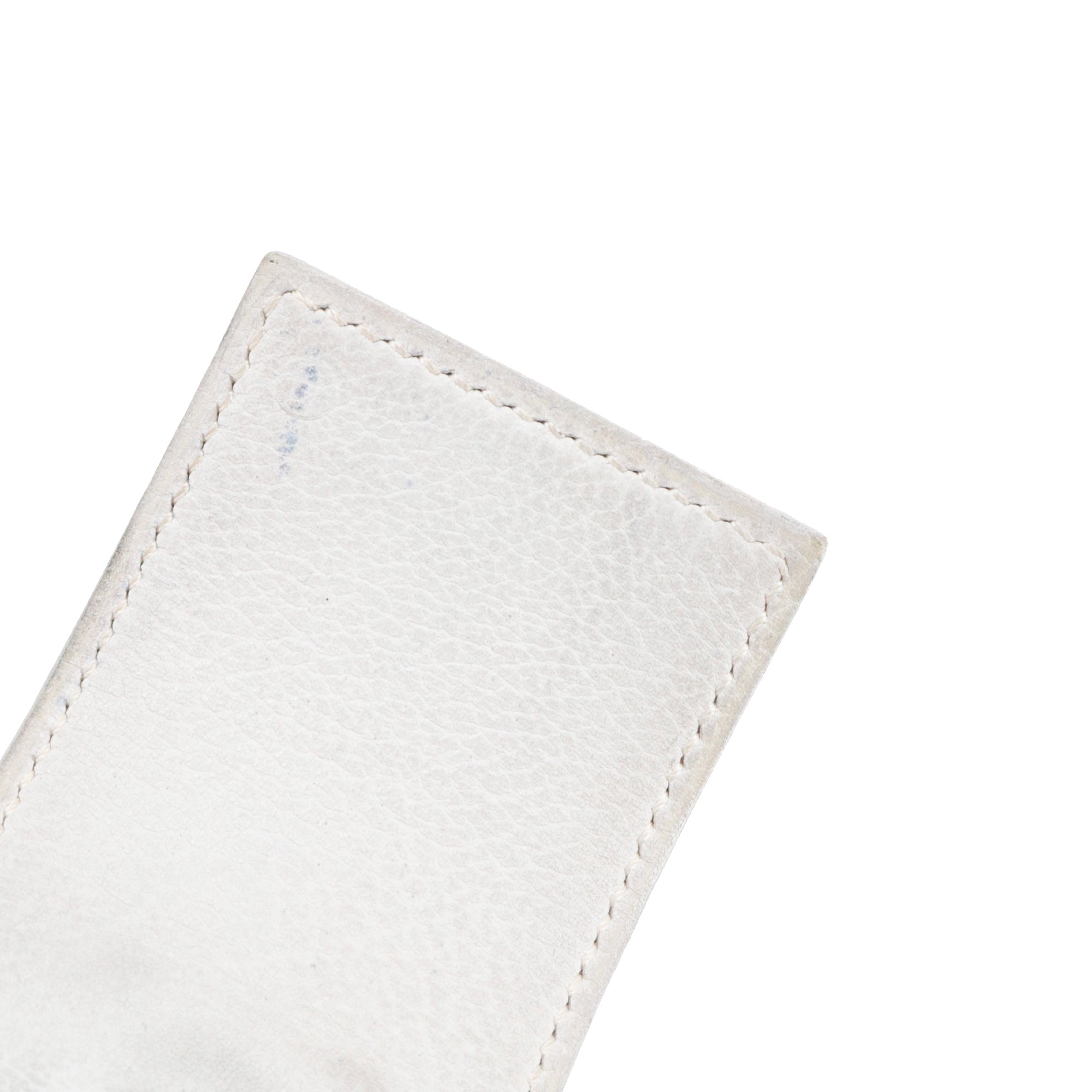 HERMÈS - Ceinture Collier De Chien Hermès en cuir lisse blanc (T78)